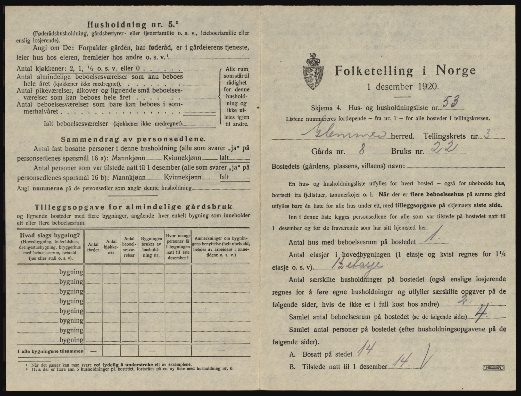 SAO, 1920 census for Glemmen, 1920, p. 555