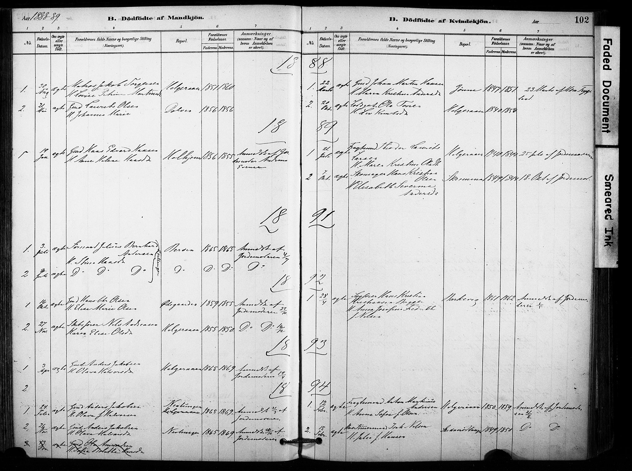 Brunlanes kirkebøker, SAKO/A-342/F/Fb/L0001: Parish register (official) no. II 1, 1878-1899, p. 102