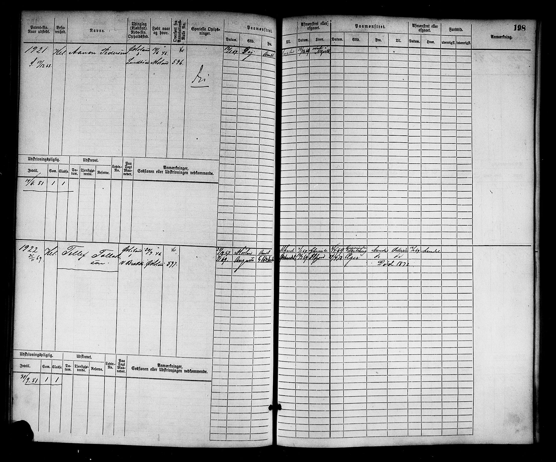 Arendal mønstringskrets, AV/SAK-2031-0012/F/Fb/L0012: Hovedrulle nr 1529-2290, S-10, 1868-1885, p. 204