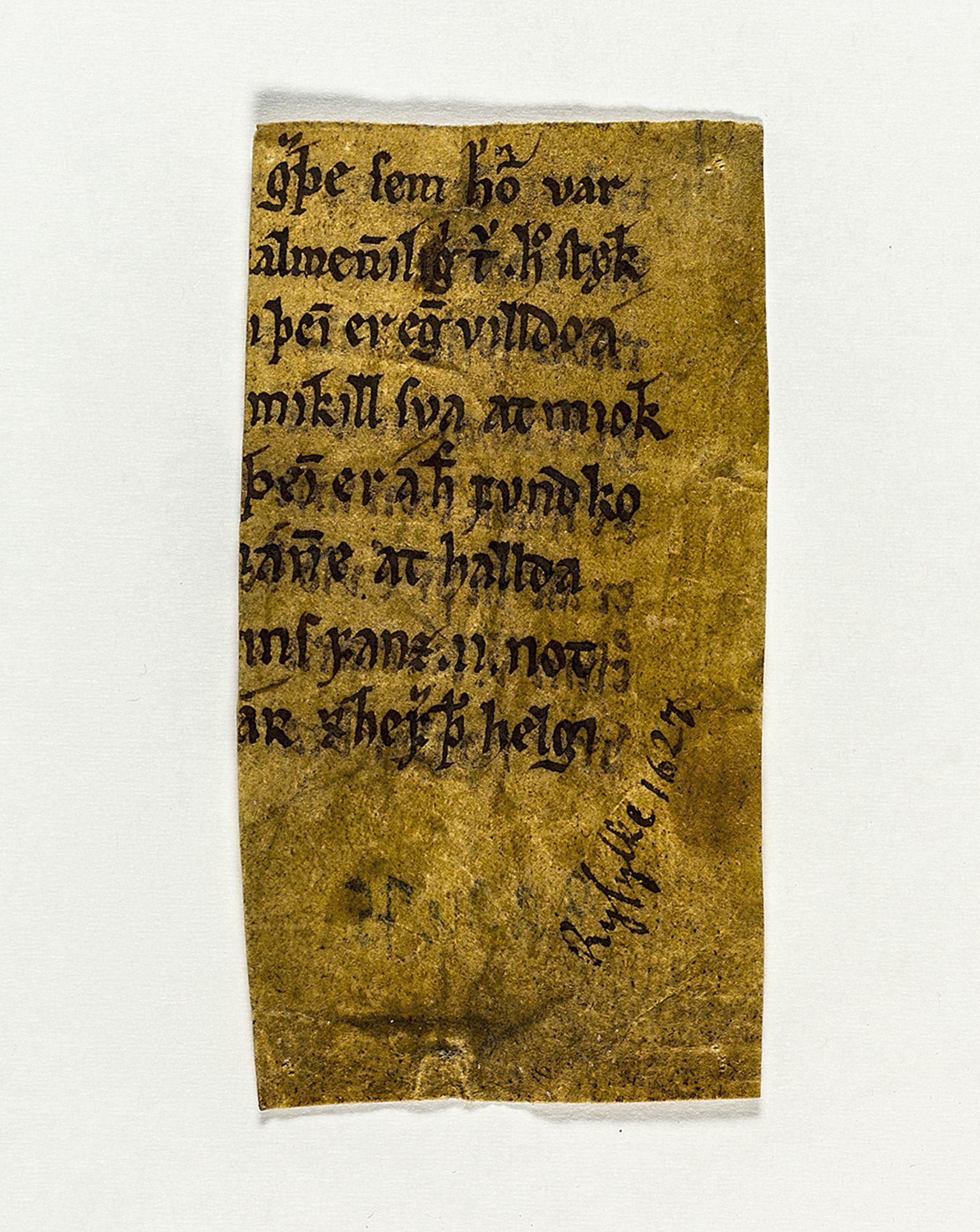 Riksarkivets diplomsamling, RA/EA-5965/F26/L0006: Norrøne membranfragmenter bestand 67-87, 1100-1536, p. 70