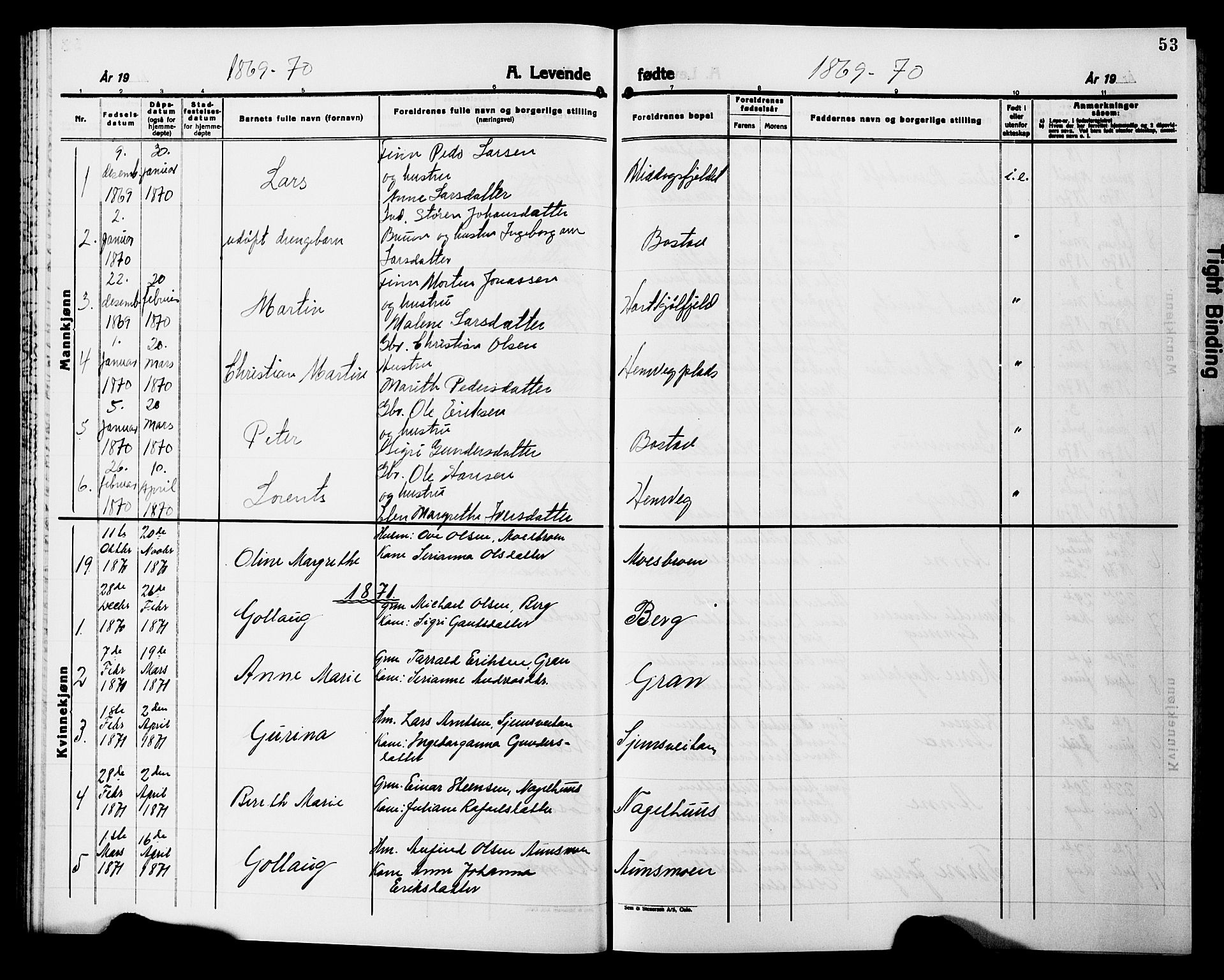 Ministerialprotokoller, klokkerbøker og fødselsregistre - Nord-Trøndelag, SAT/A-1458/749/L0485: Parish register (official) no. 749D01, 1857-1872, p. 53