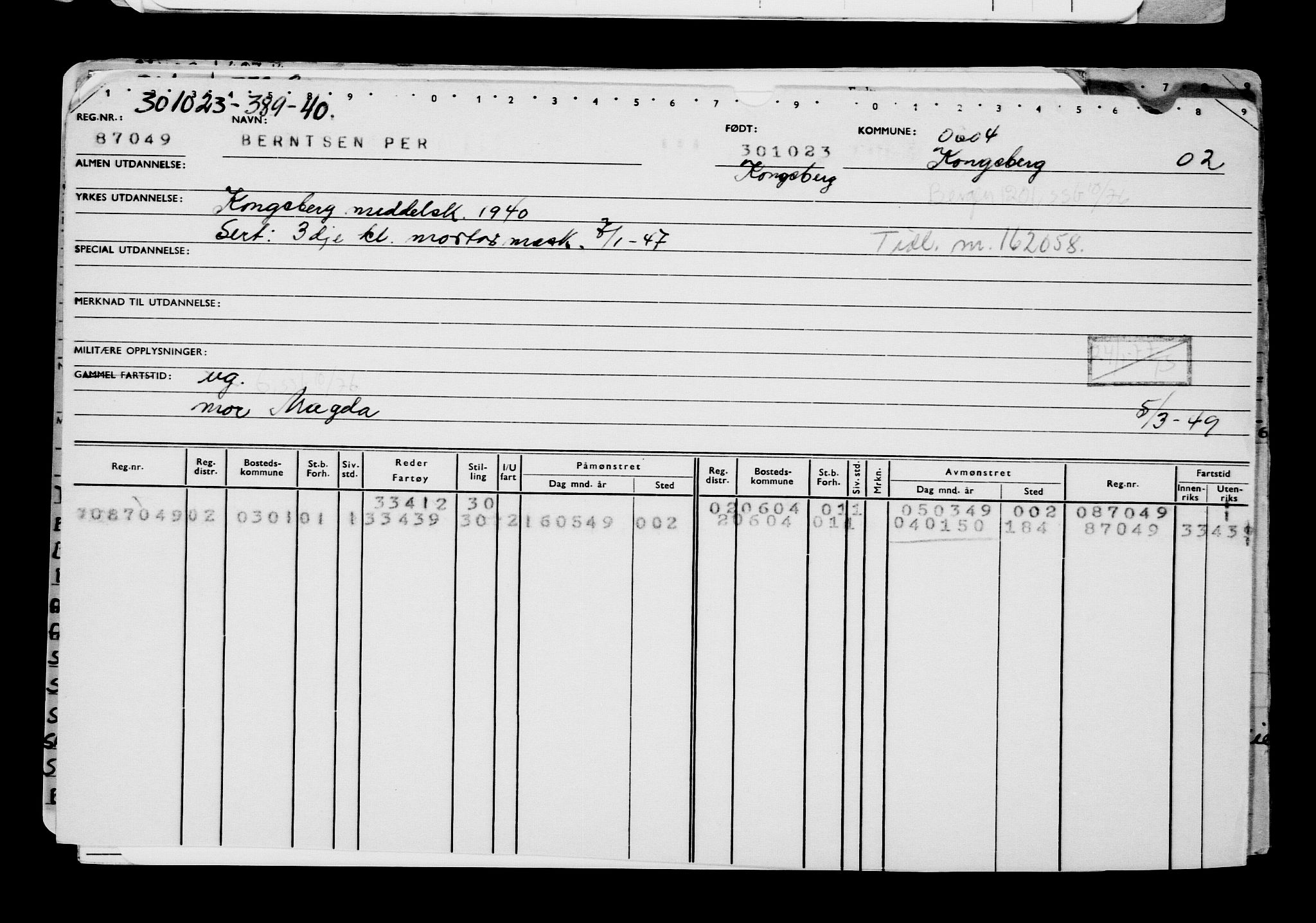 Direktoratet for sjømenn, RA/S-3545/G/Gb/L0224: Hovedkort, 1923, p. 396