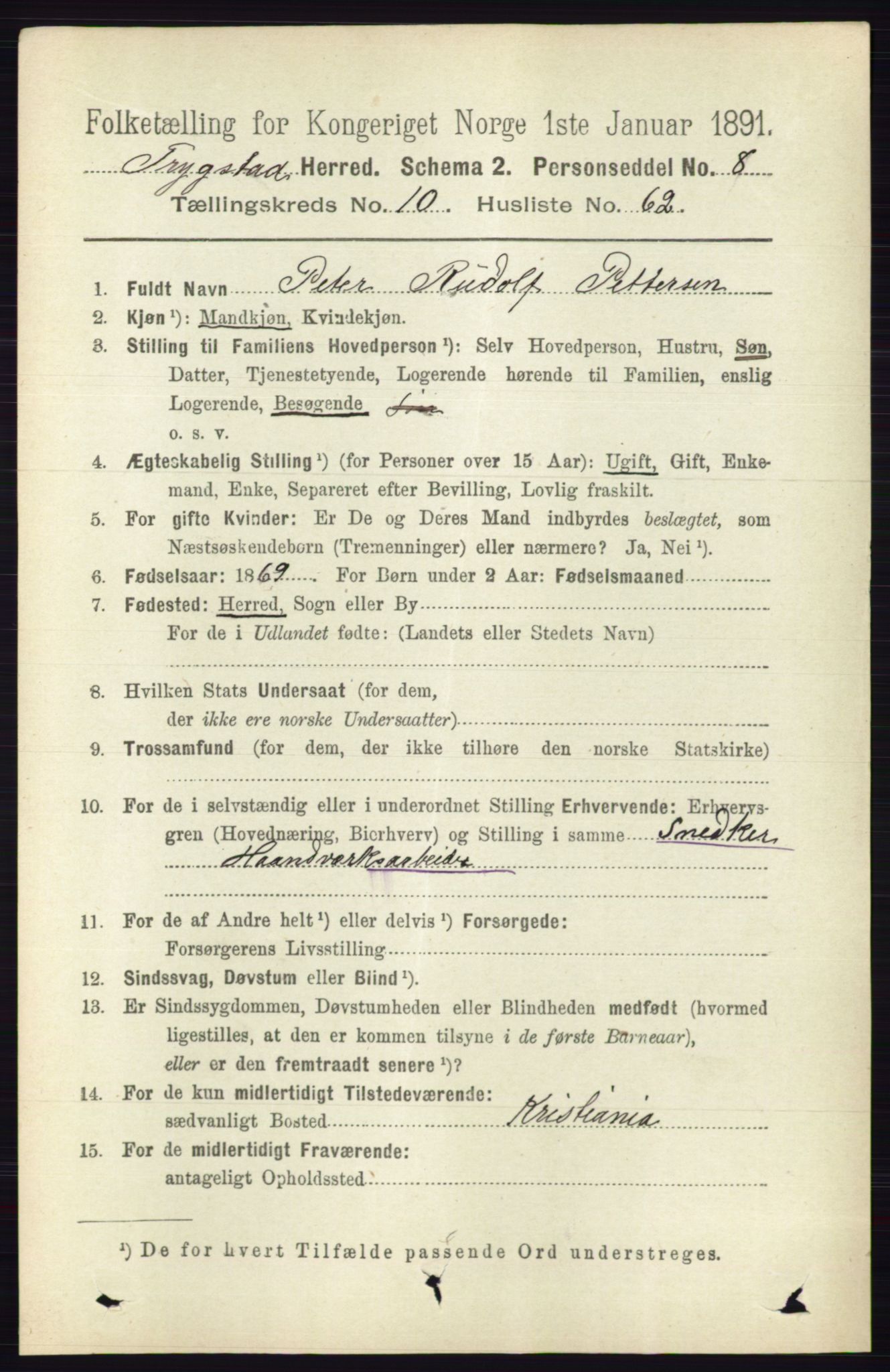 RA, 1891 Census for 0122 Trøgstad, 1891, p. 4644