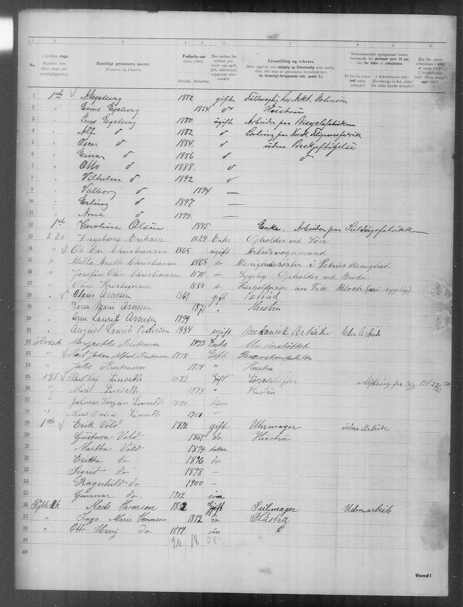 OBA, Municipal Census 1902 for Kristiania, 1902, p. 22562