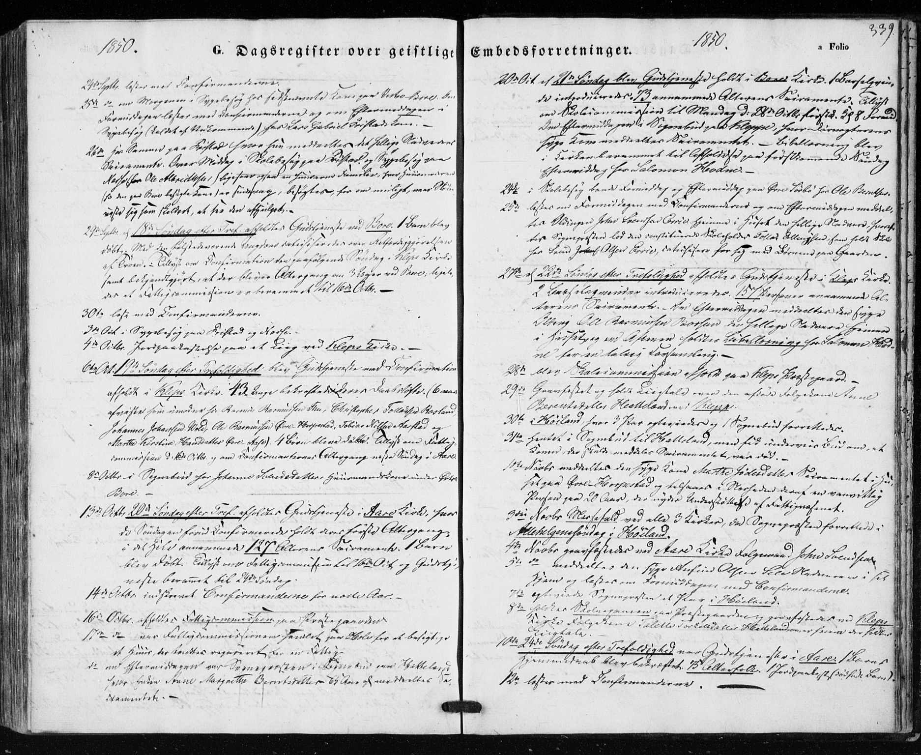 Klepp sokneprestkontor, AV/SAST-A-101803/001/3/30BA/L0004: Parish register (official) no. A 4, 1842-1852, p. 339