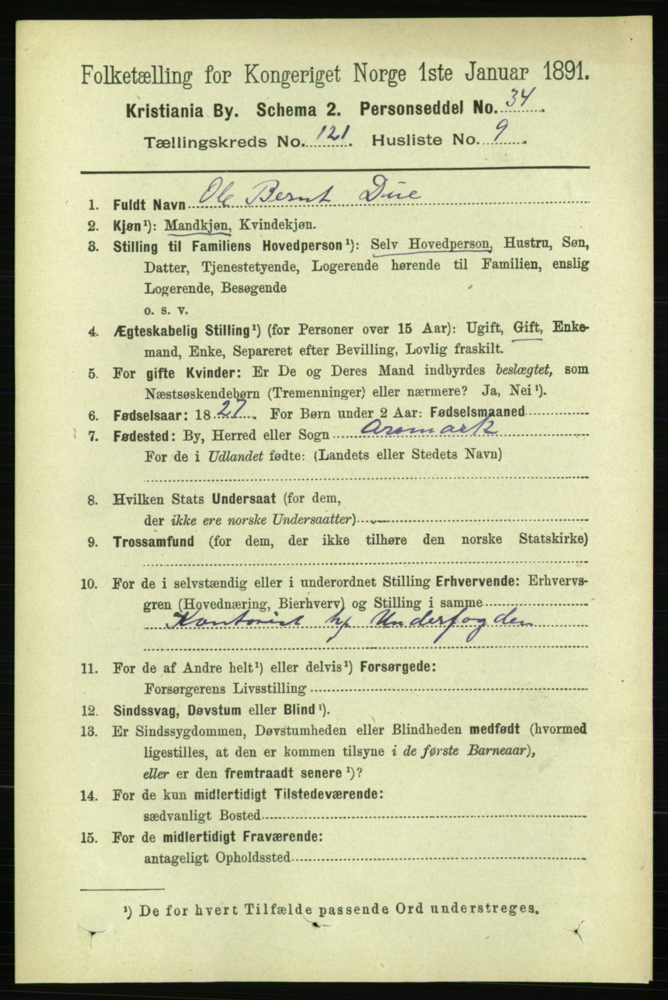 RA, 1891 census for 0301 Kristiania, 1891, p. 64560