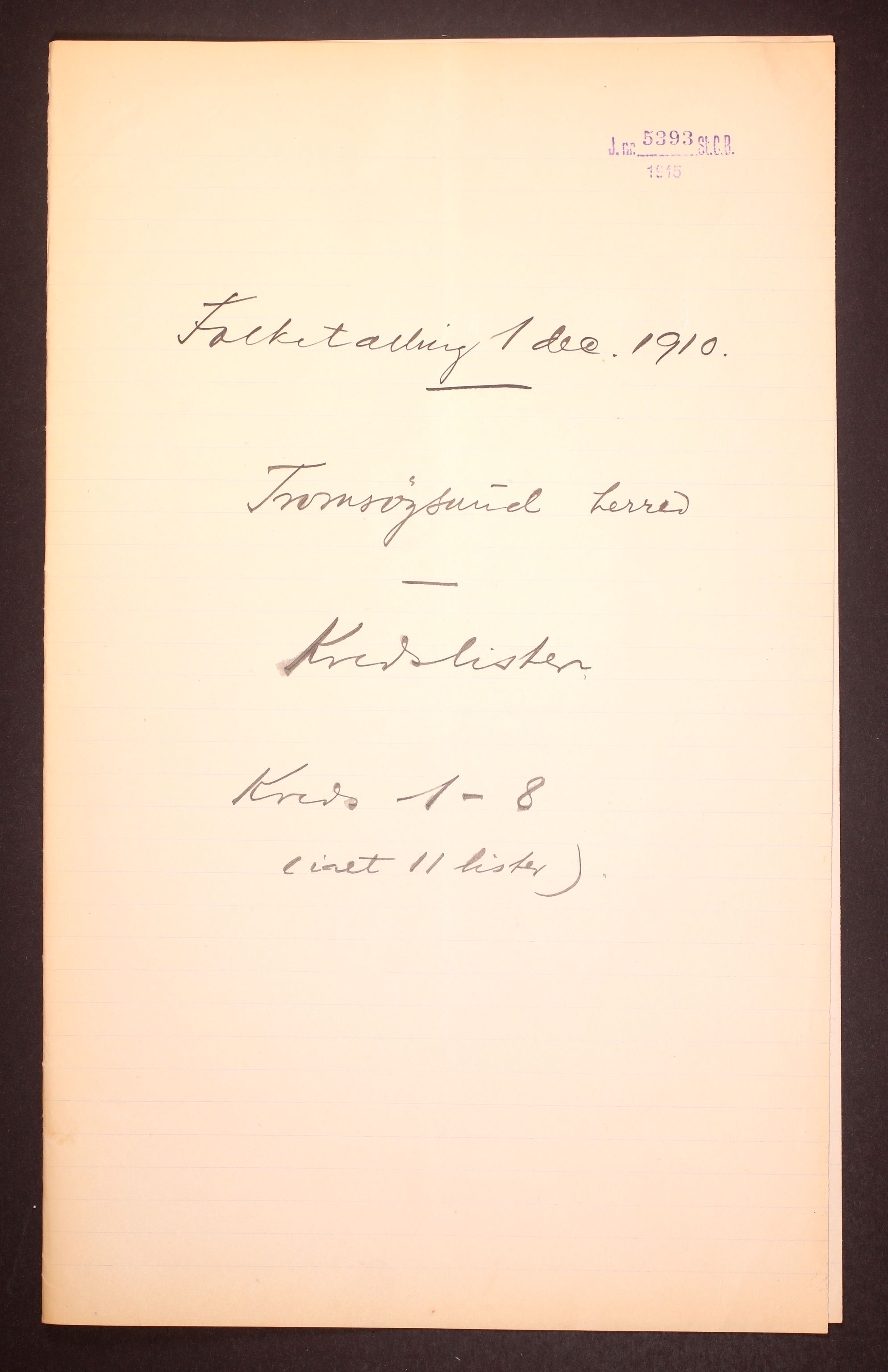 RA, 1910 census for Tromsøysund, 1910, p. 3