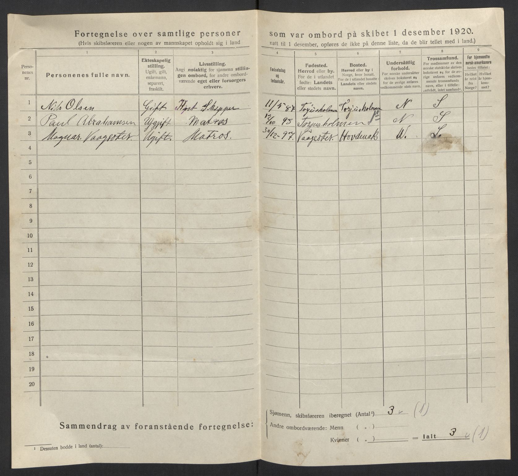 SAKO, 1920 census for Drammen, 1920, p. 71773