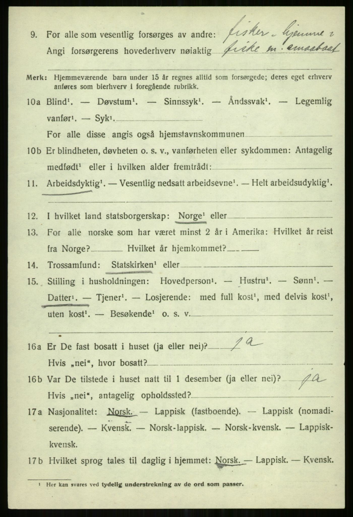 SATØ, 1920 census for Karlsøy, 1920, p. 5406