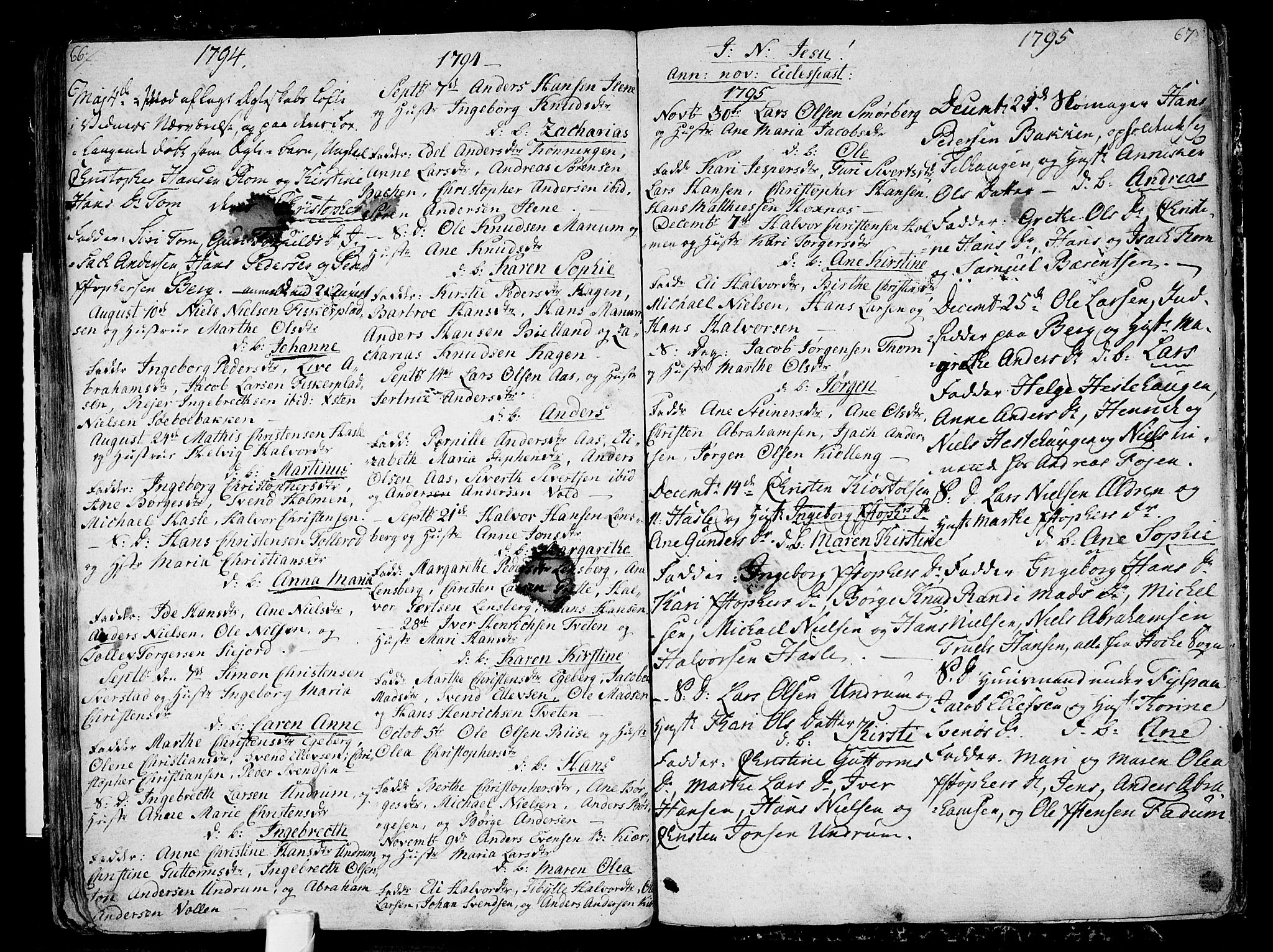 Sem kirkebøker, AV/SAKO-A-5/F/Fa/L0002: Parish register (official) no. I 2, 1764-1798, p. 66-67