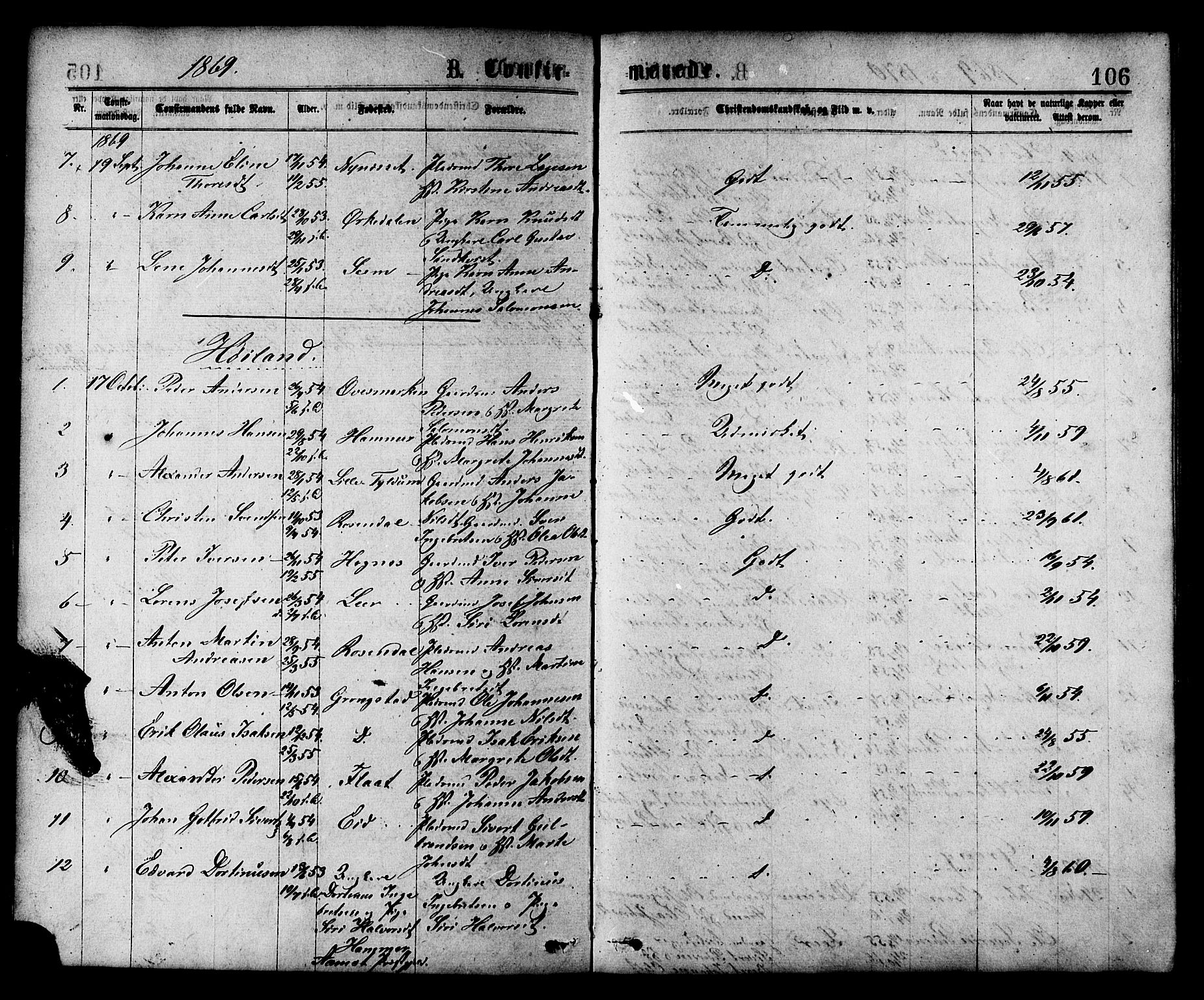 Ministerialprotokoller, klokkerbøker og fødselsregistre - Nord-Trøndelag, SAT/A-1458/758/L0516: Parish register (official) no. 758A03 /1, 1869-1879, p. 106