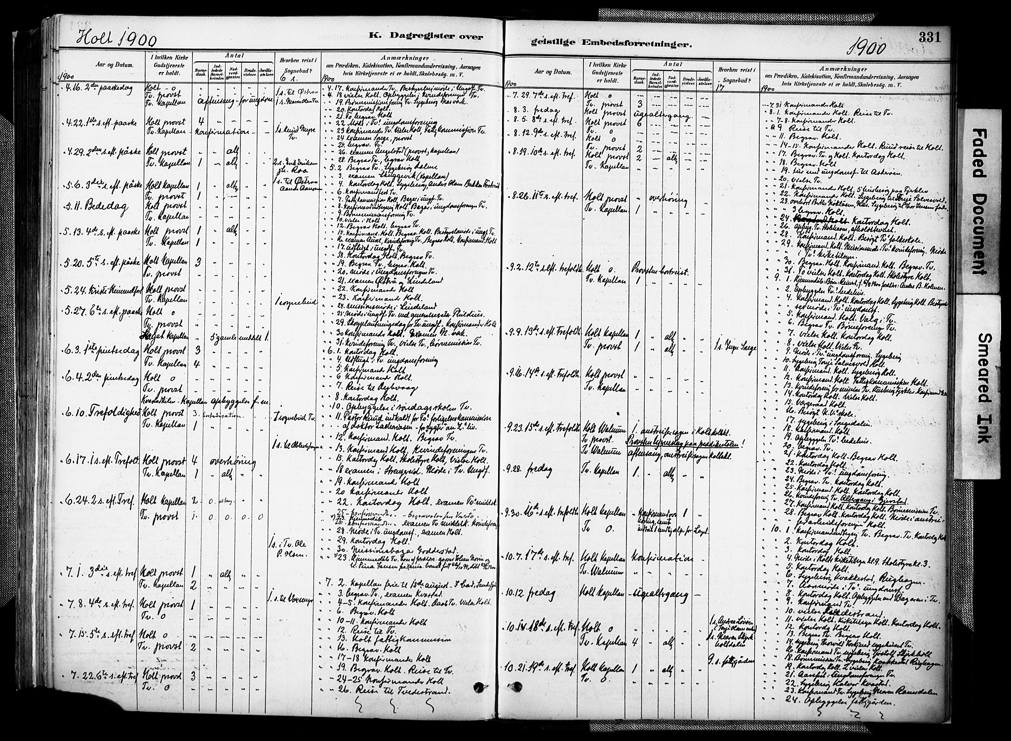 Holt sokneprestkontor, AV/SAK-1111-0021/F/Fa/L0012: Parish register (official) no. A 12, 1885-1907, p. 332