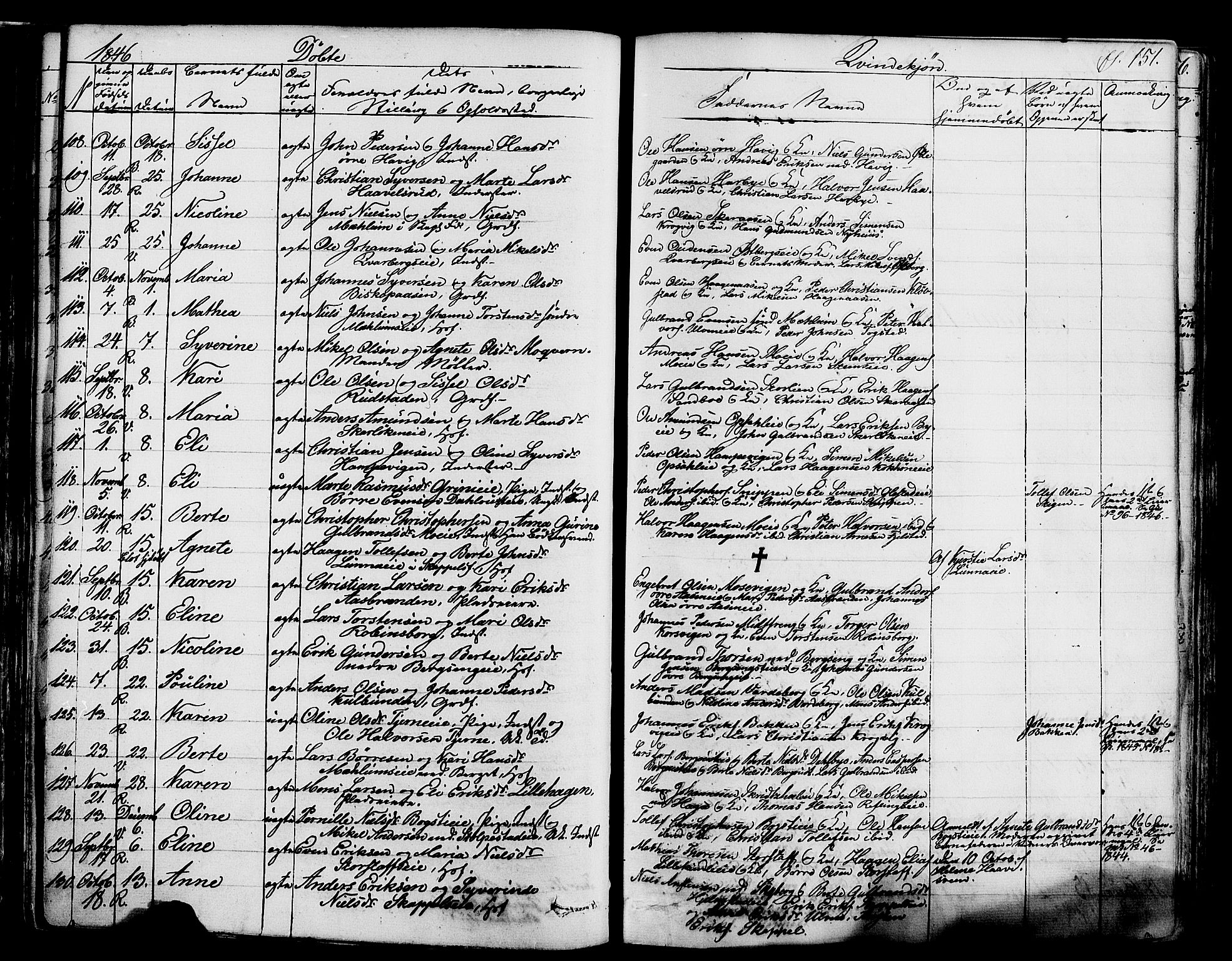 Ringsaker prestekontor, AV/SAH-PREST-014/K/Ka/L0008: Parish register (official) no. 8, 1837-1850, p. 151