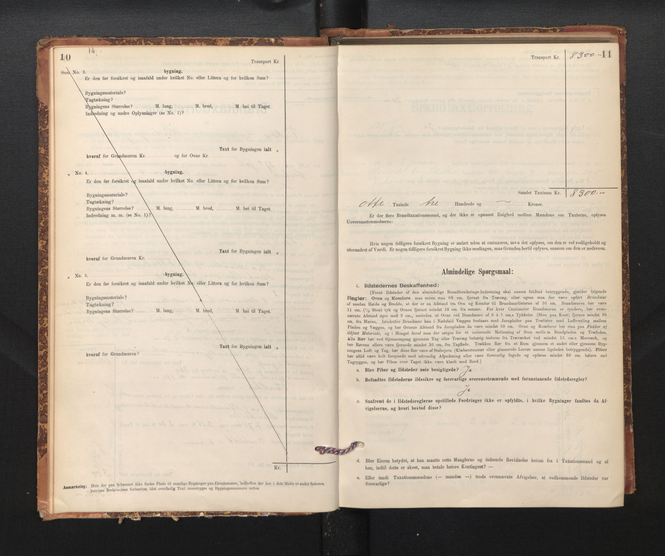 Lensmannen i Kvam, SAB/A-33201/0012/L0005: Branntakstprotokoll, skjematakst, 1894-1913, p. 10-11