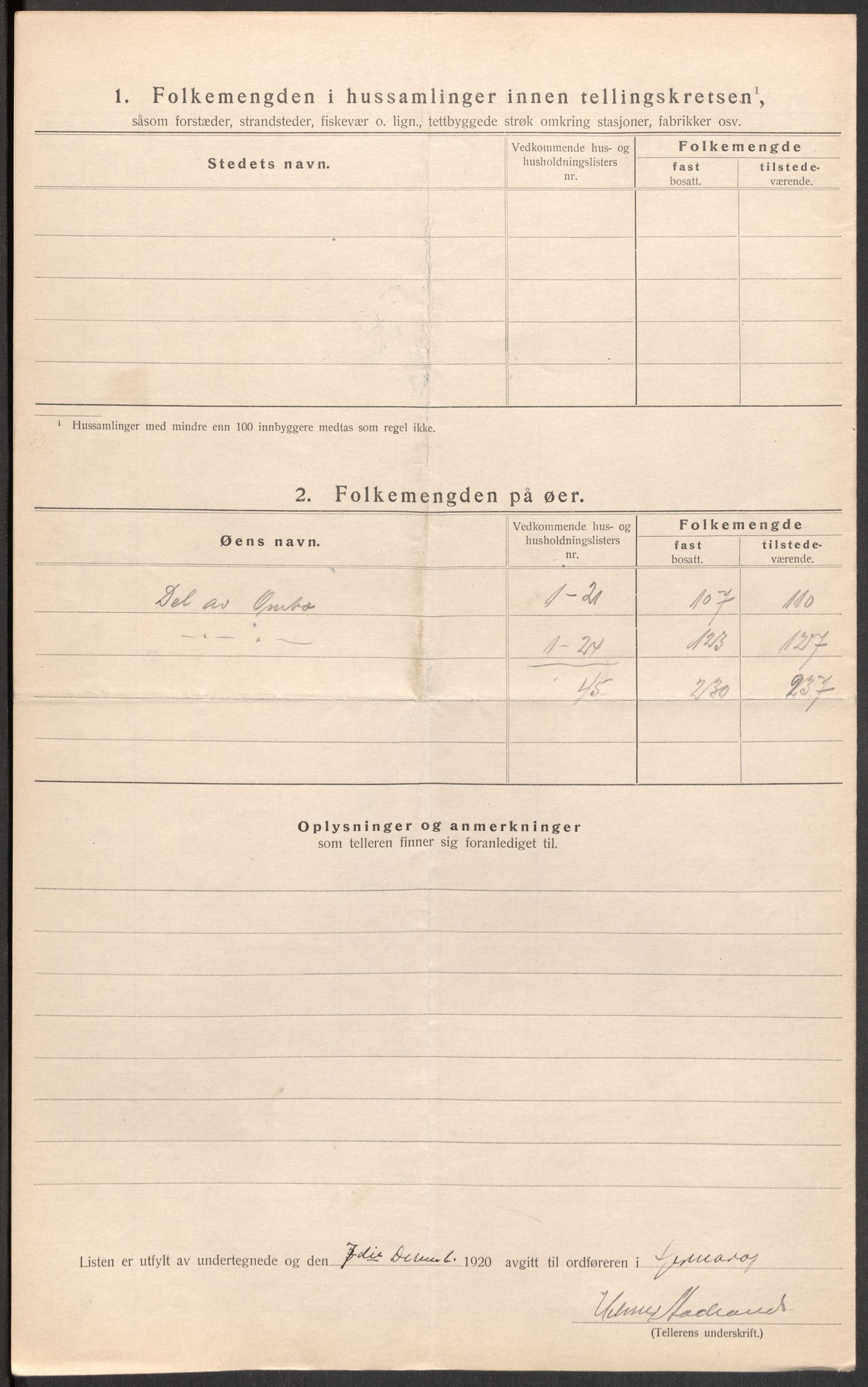 SAST, 1920 census for Sjernarøy, 1920, p. 18