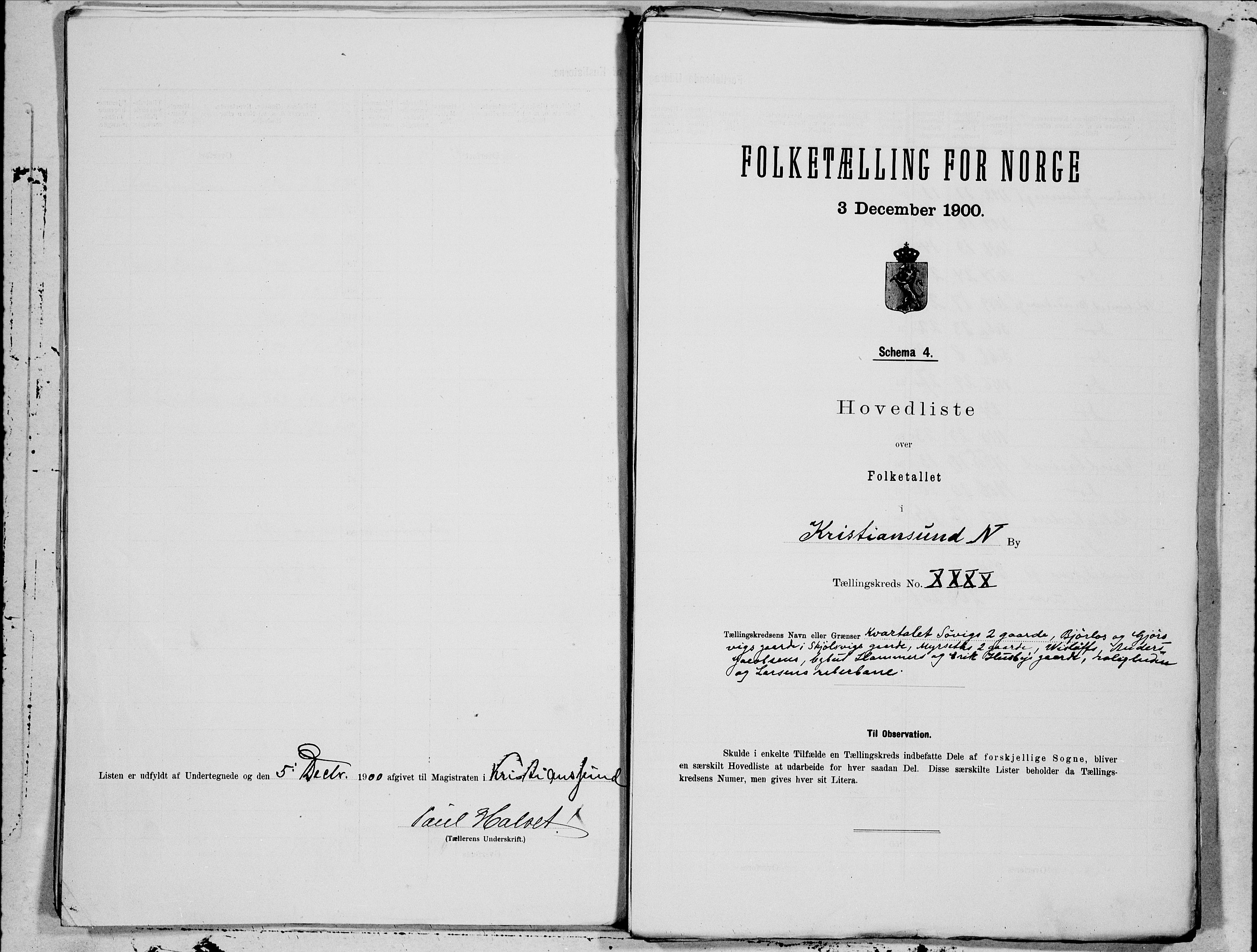 SAT, 1900 census for Kristiansund, 1900, p. 80