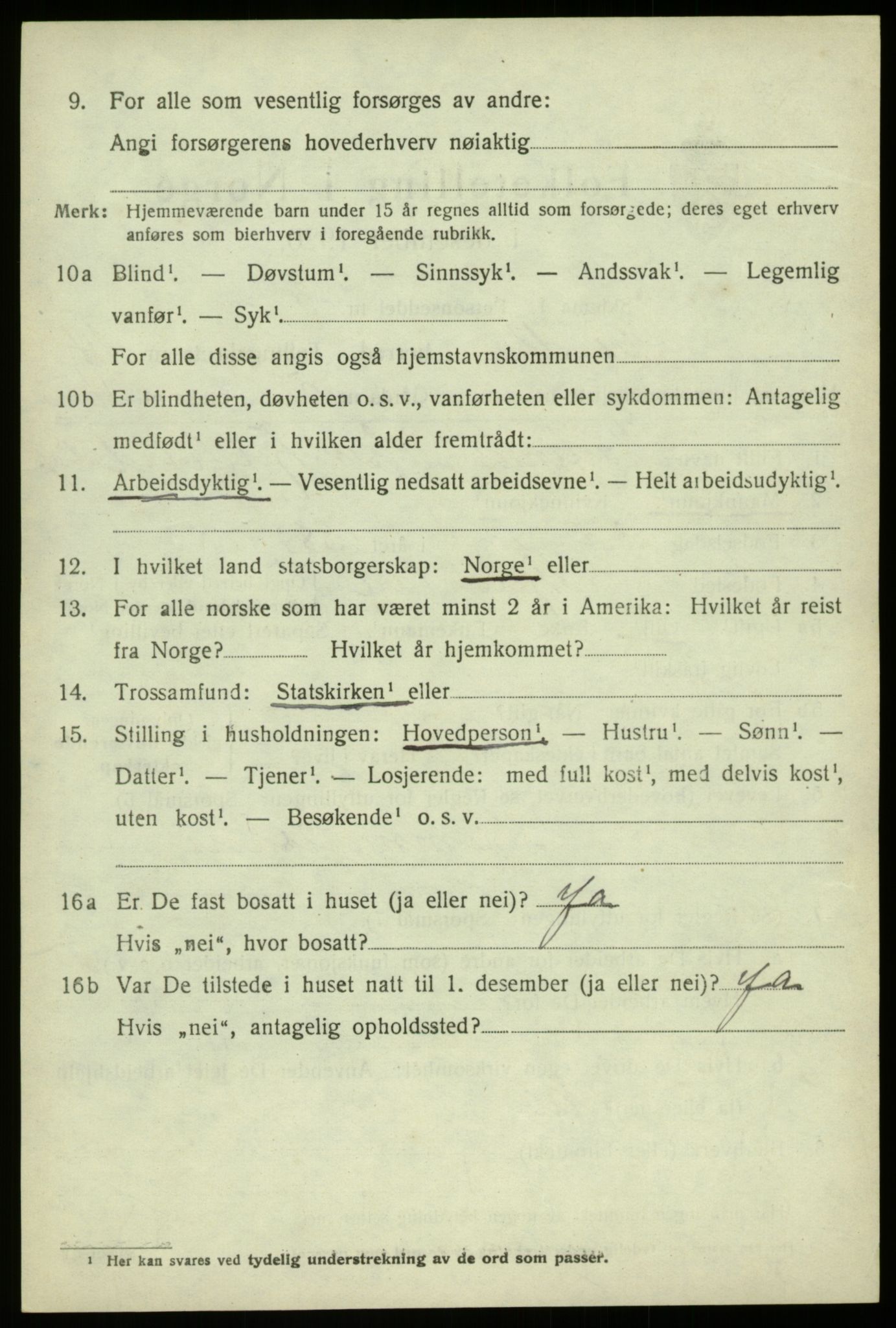 SAB, 1920 census for Herdla, 1920, p. 9890