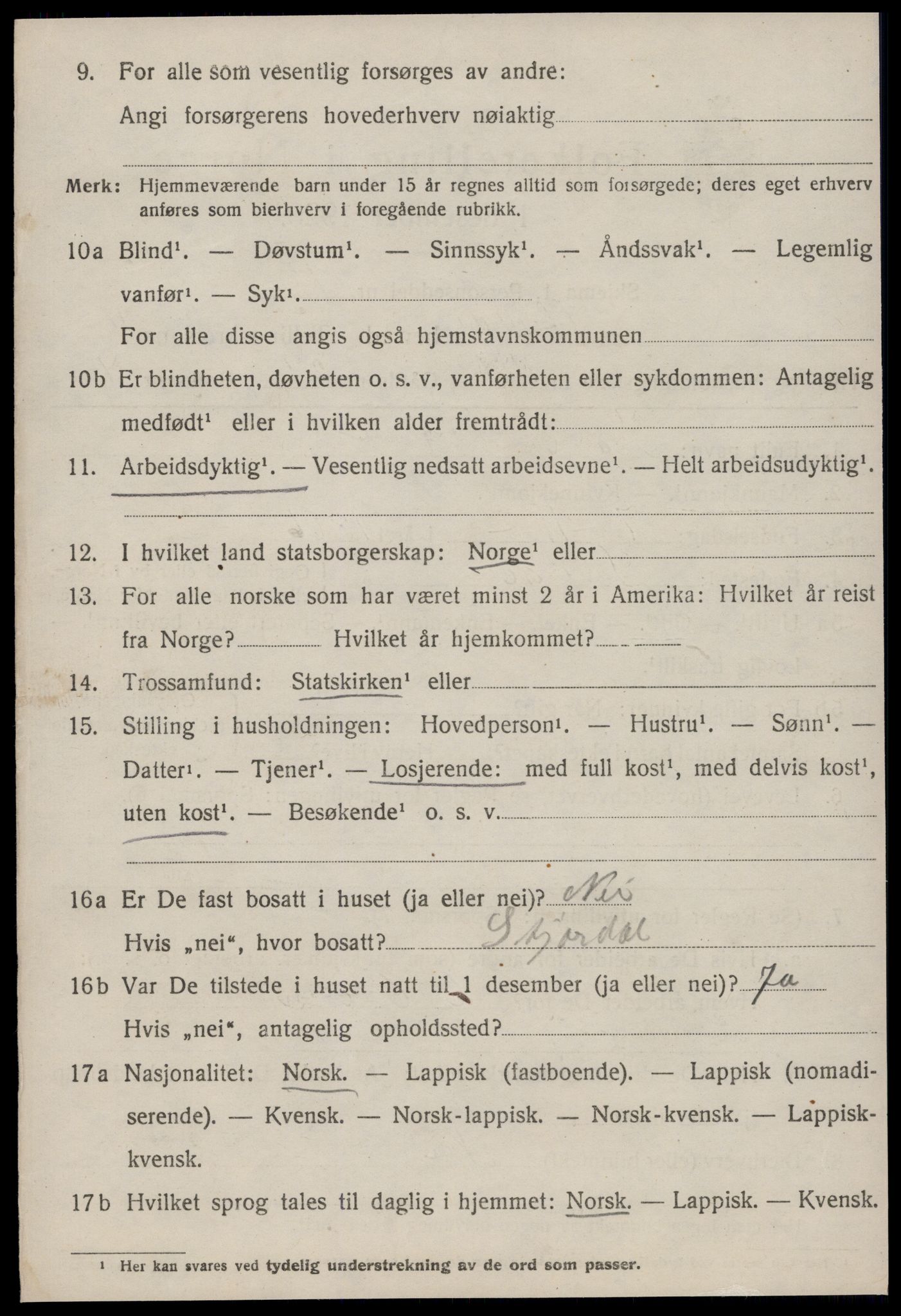 SAT, 1920 census for Strinda, 1920, p. 14143