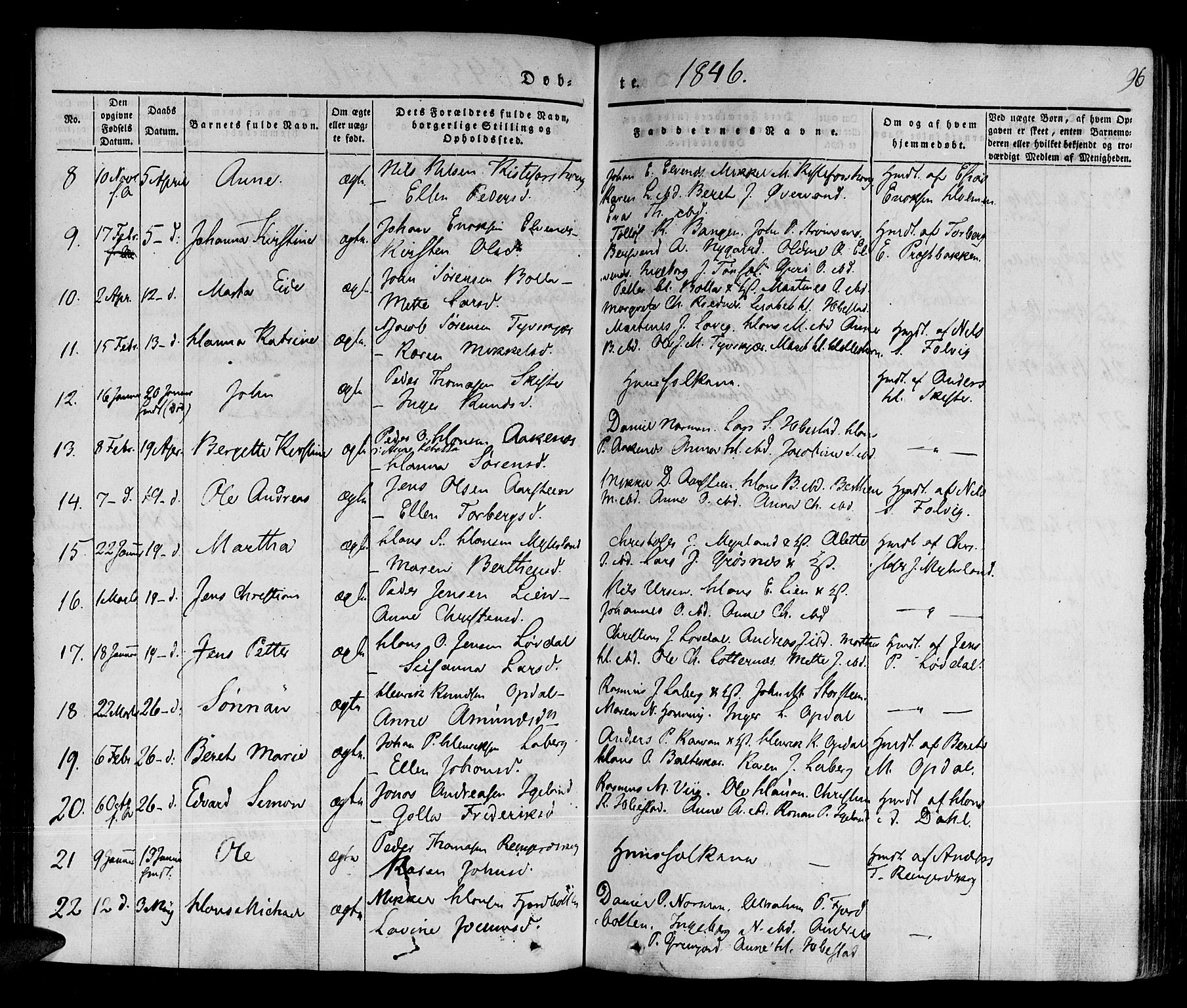 Ibestad sokneprestembete, AV/SATØ-S-0077/H/Ha/Haa/L0006kirke: Parish register (official) no. 6, 1837-1850, p. 96