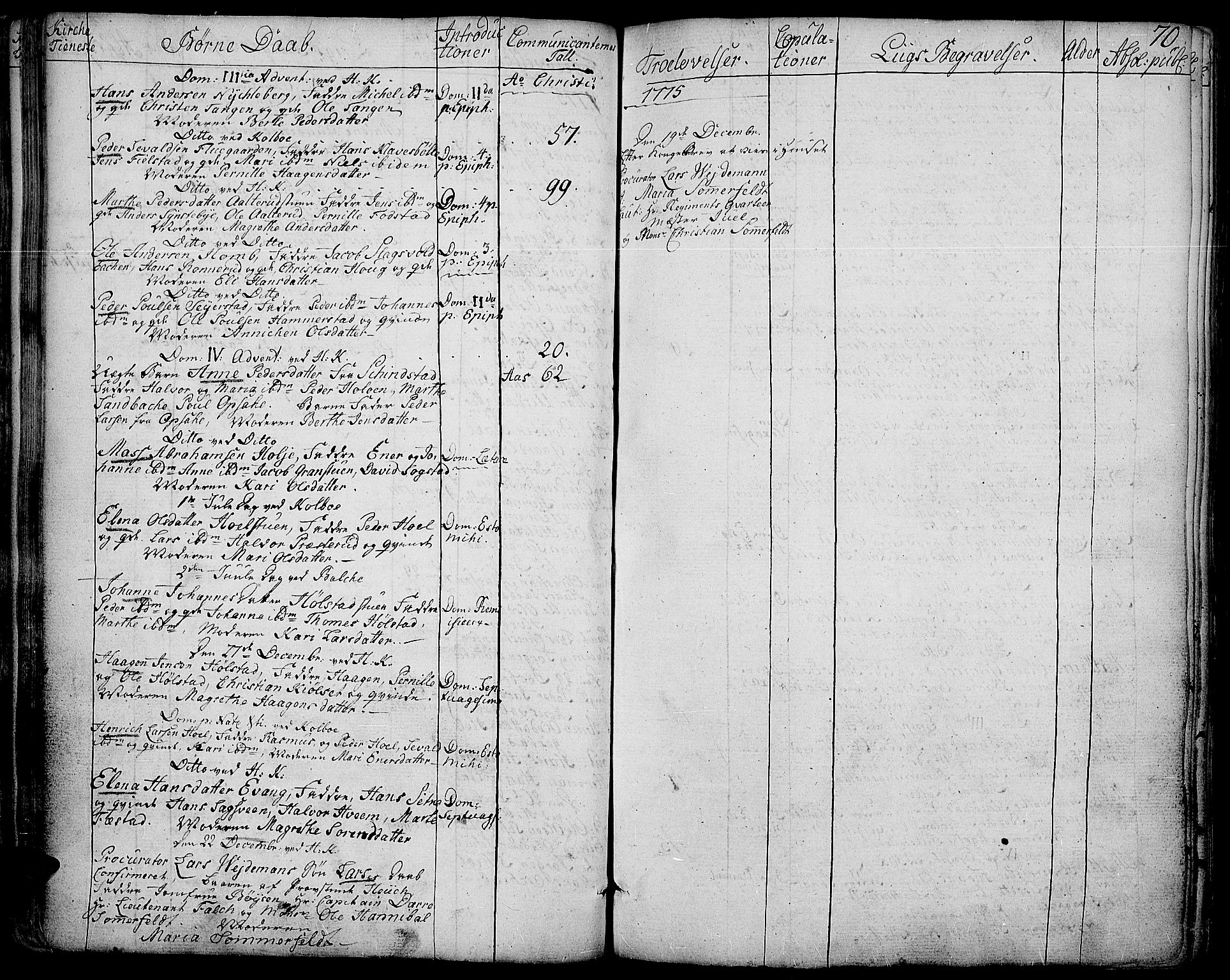 Toten prestekontor, AV/SAH-PREST-102/H/Ha/Haa/L0006: Parish register (official) no. 6, 1773-1793, p. 70