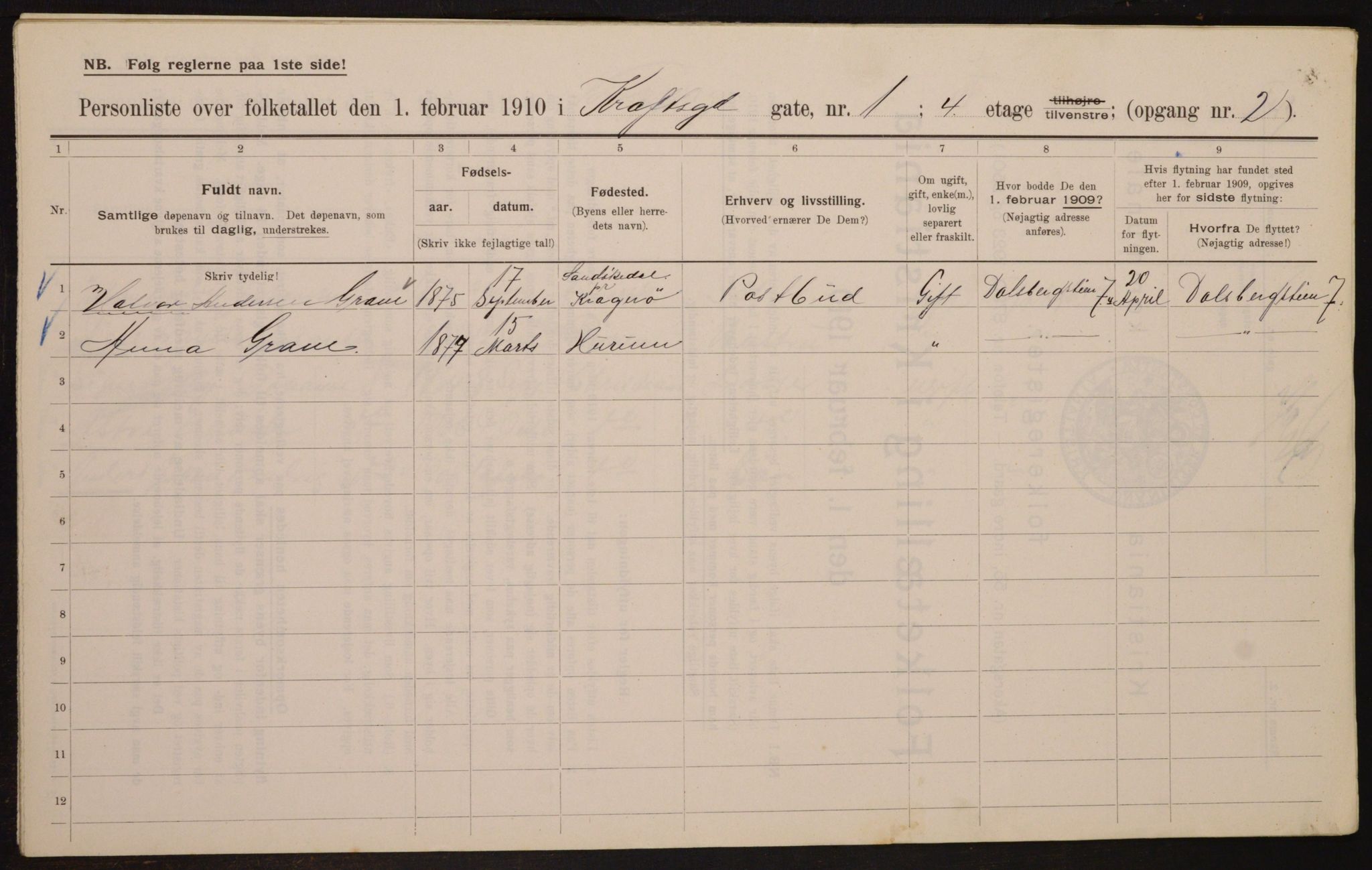 OBA, Municipal Census 1910 for Kristiania, 1910, p. 52323