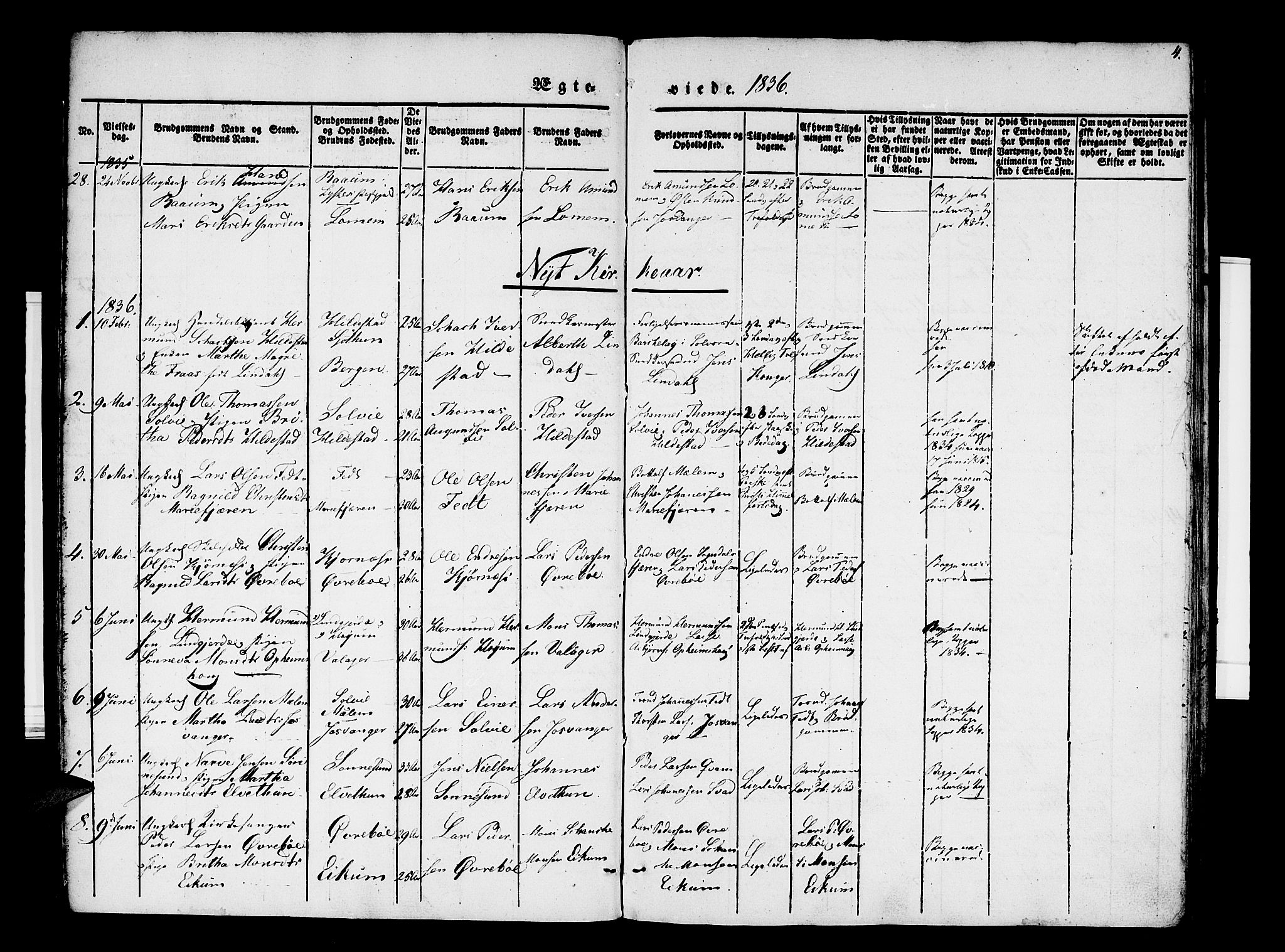 Hafslo sokneprestembete, SAB/A-80301/H/Haa/Haaa/L0007: Parish register (official) no. A 7, 1834-1854, p. 4