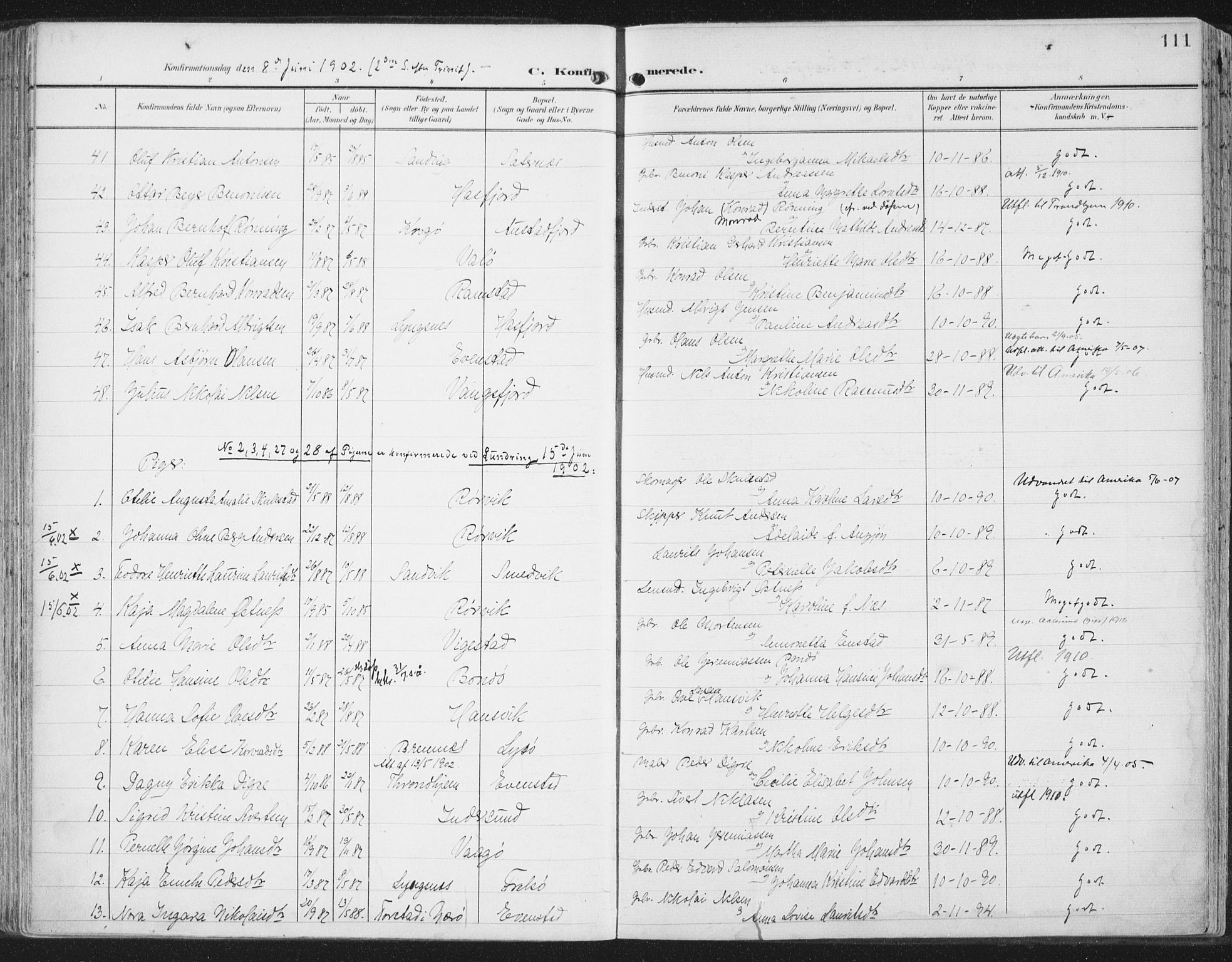 Ministerialprotokoller, klokkerbøker og fødselsregistre - Nord-Trøndelag, AV/SAT-A-1458/786/L0688: Parish register (official) no. 786A04, 1899-1912, p. 111