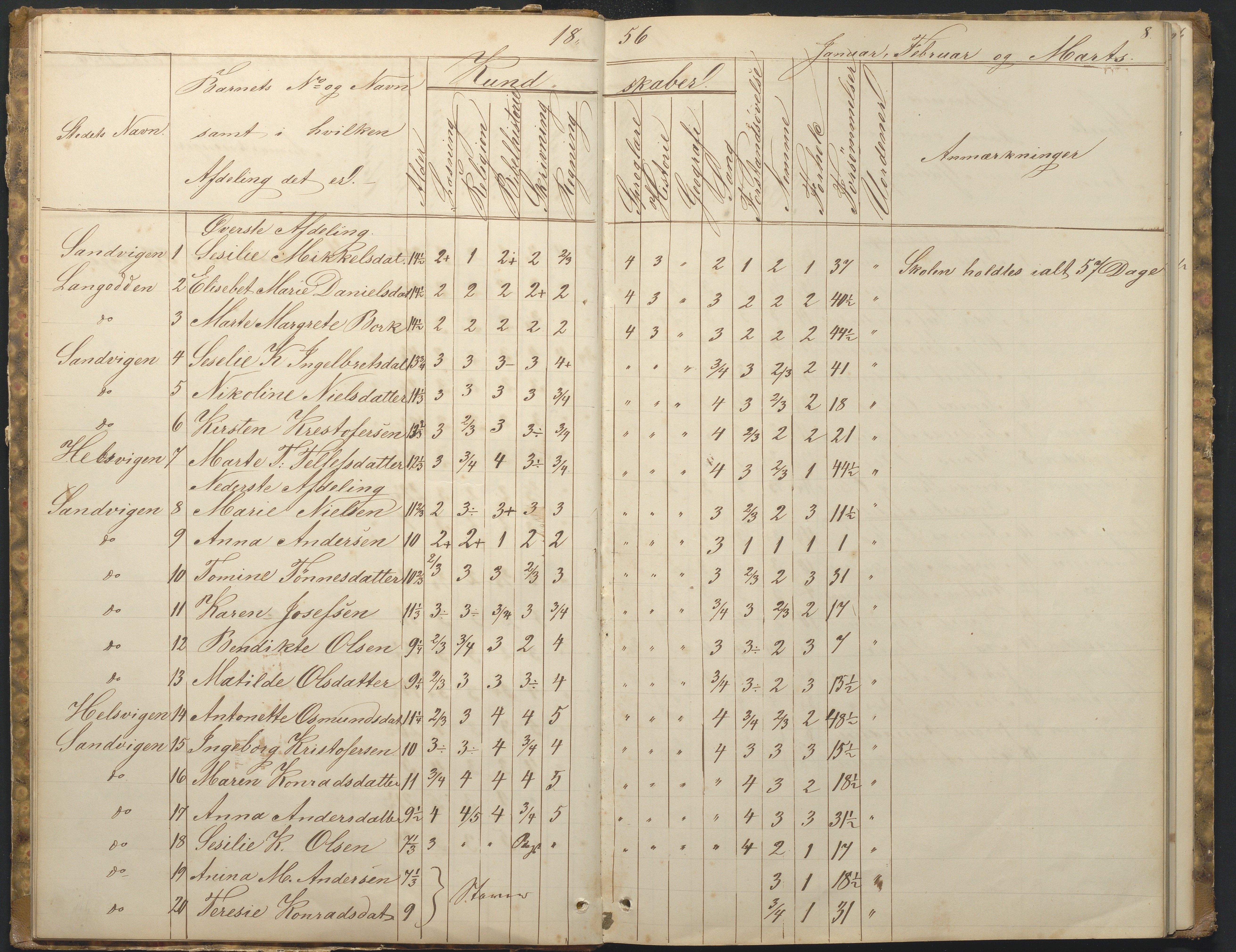 Hisøy kommune frem til 1991, AAKS/KA0922-PK/33/L0001: Skoleprotokoll, 1855-1863, p. 8