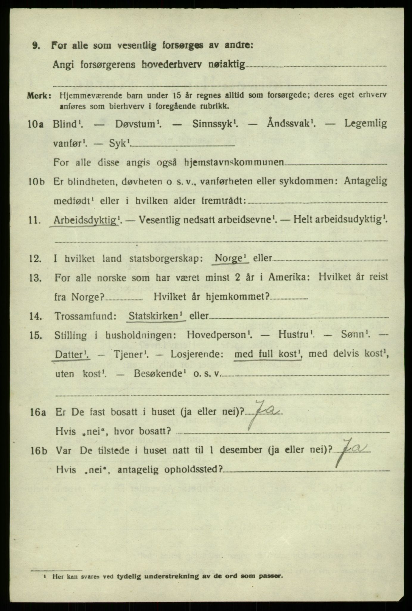 SAB, 1920 census for Hamre, 1920, p. 4846