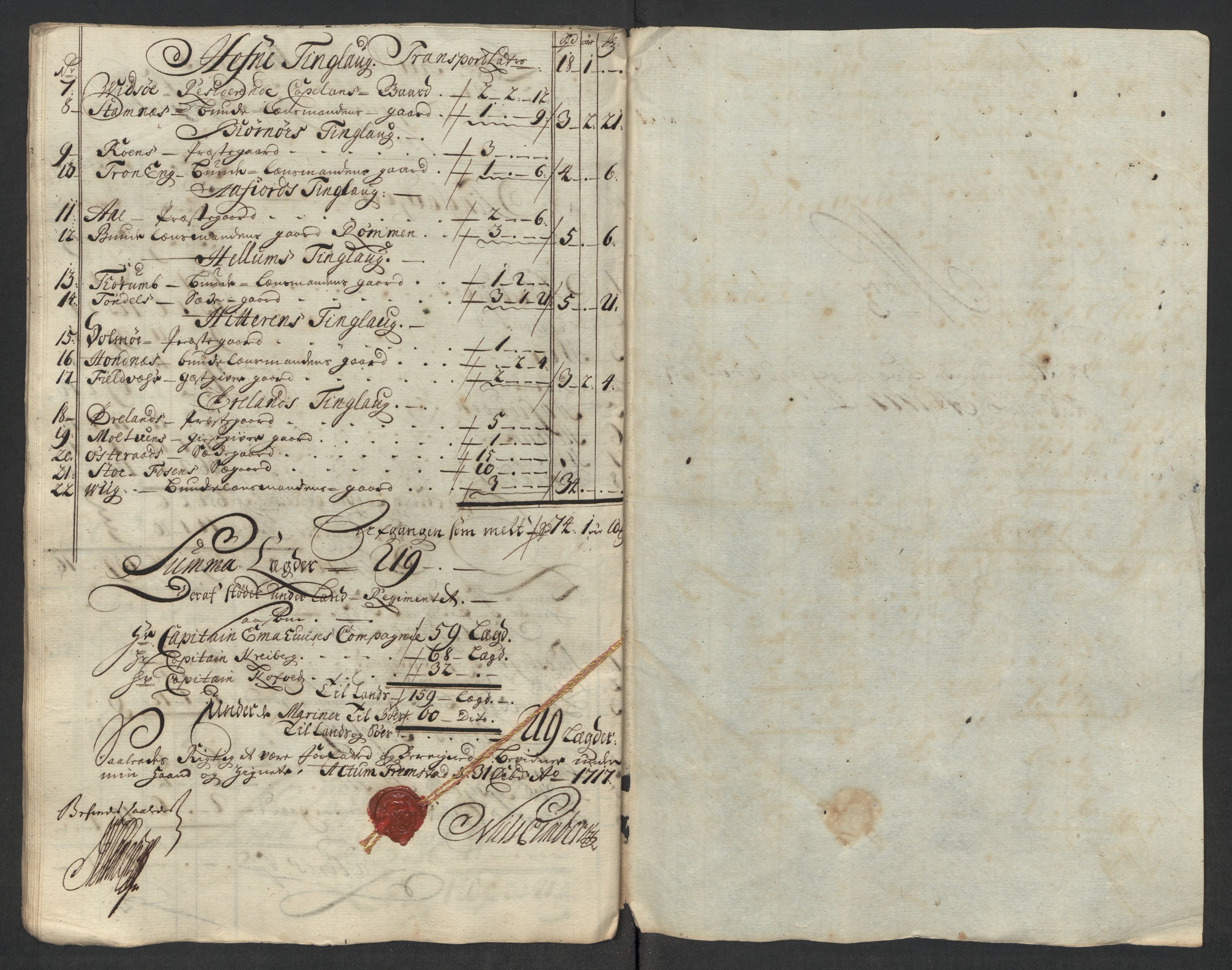 Rentekammeret inntil 1814, Reviderte regnskaper, Fogderegnskap, AV/RA-EA-4092/R57/L3865: Fogderegnskap Fosen, 1717, p. 94