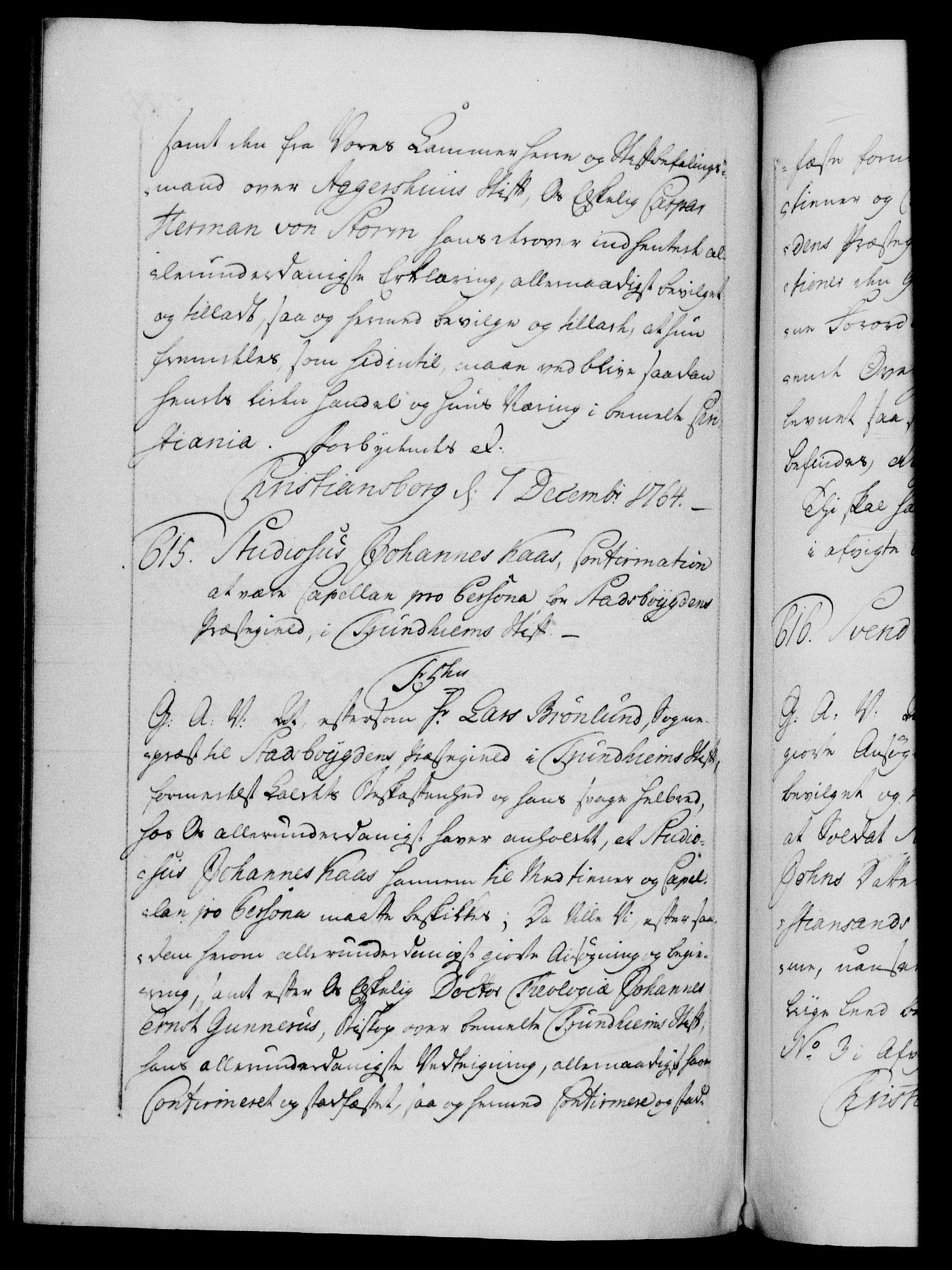 Danske Kanselli 1572-1799, AV/RA-EA-3023/F/Fc/Fca/Fcaa/L0042: Norske registre, 1763-1766, p. 488b