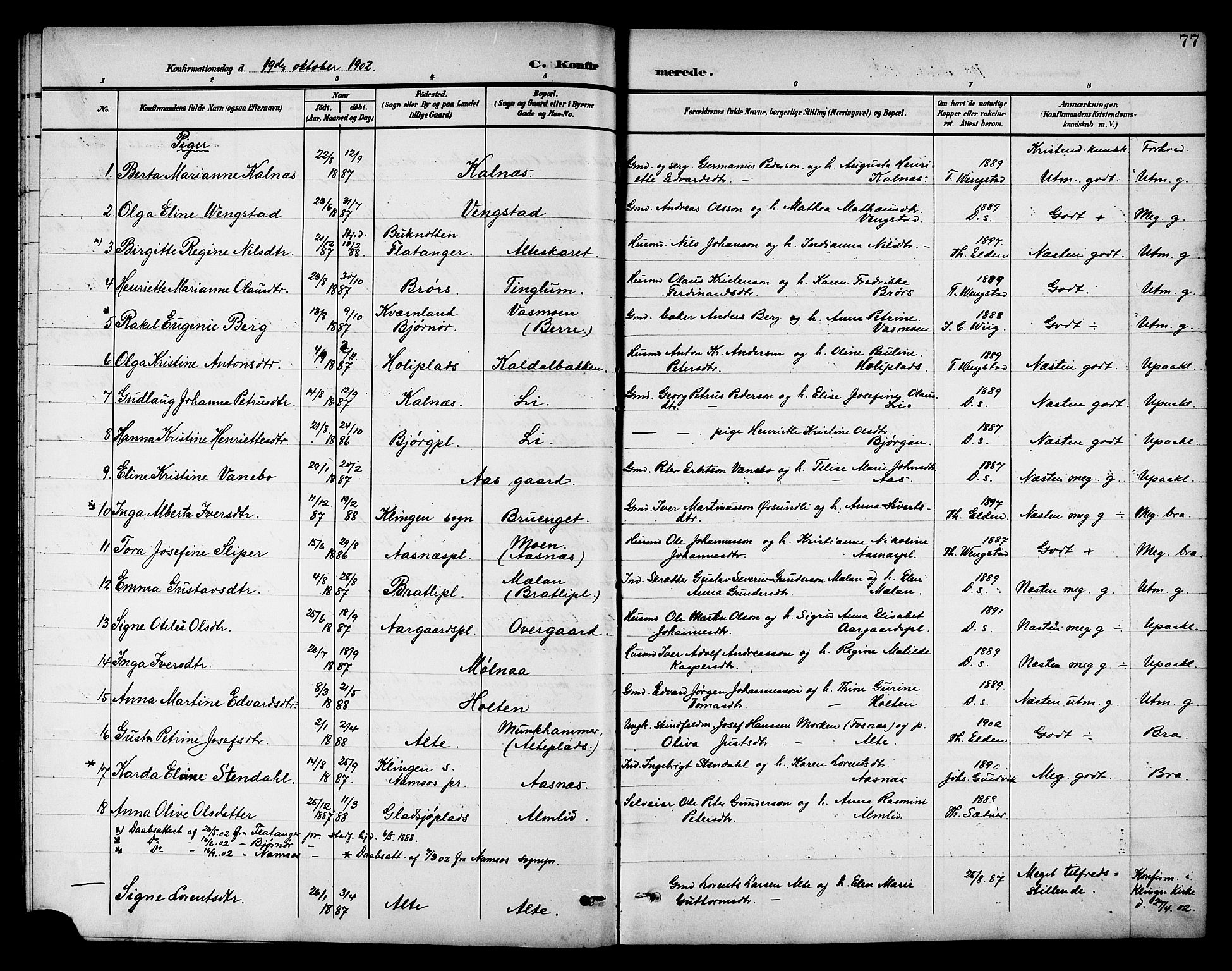 Ministerialprotokoller, klokkerbøker og fødselsregistre - Nord-Trøndelag, SAT/A-1458/742/L0412: Parish register (copy) no. 742C03, 1898-1910, p. 77