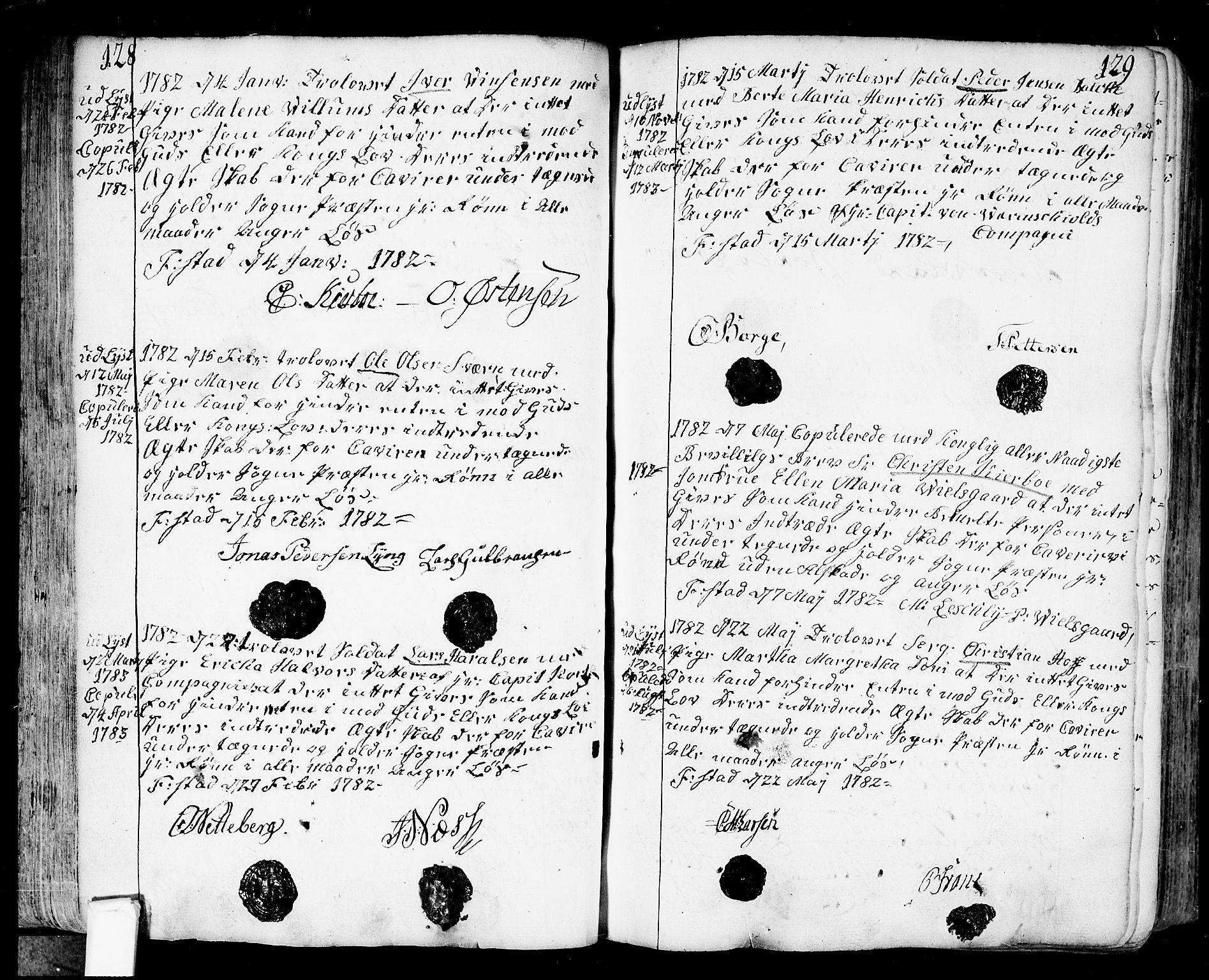Fredrikstad prestekontor Kirkebøker, SAO/A-11082/F/Fa/L0002: Parish register (official) no. 2, 1750-1804, p. 128-129