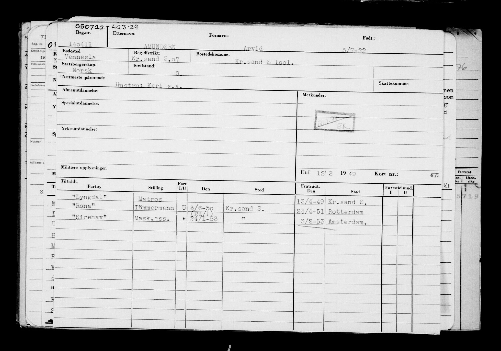 Direktoratet for sjømenn, RA/S-3545/G/Gb/L0208: Hovedkort, 1922, p. 269