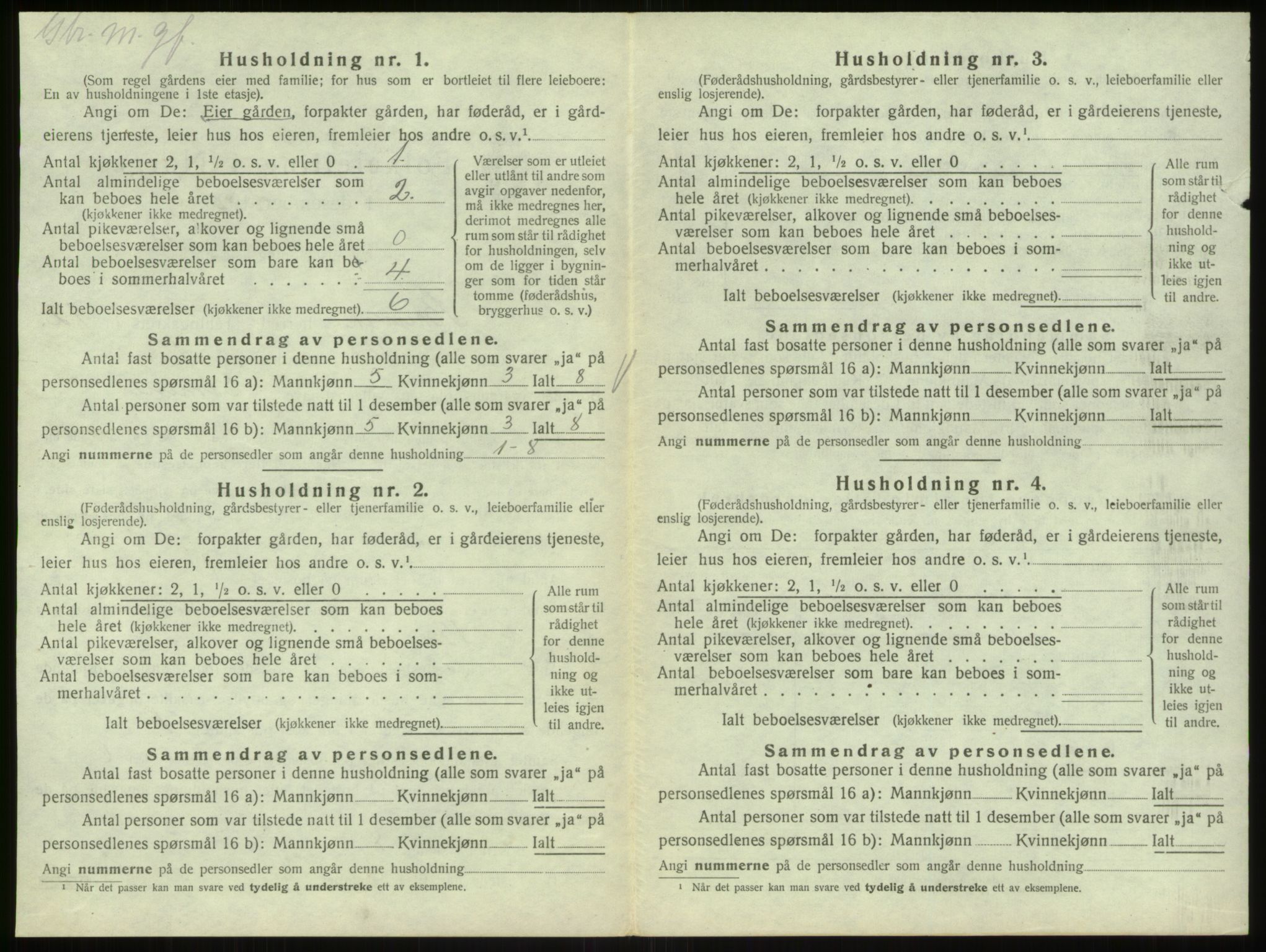 SAB, 1920 census for Bruvik, 1920, p. 853