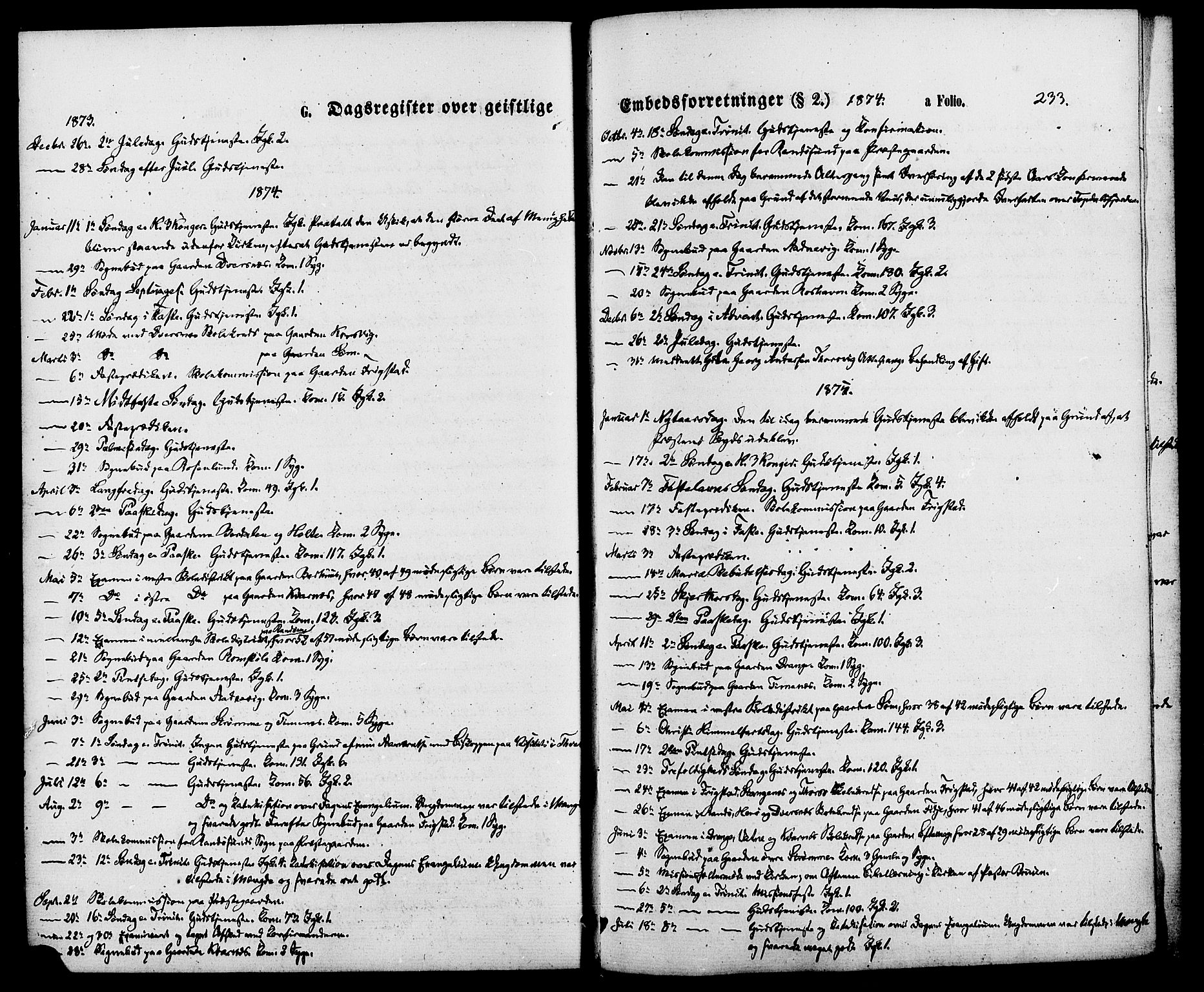 Oddernes sokneprestkontor, AV/SAK-1111-0033/F/Fa/Fab/L0001: Parish register (official) no. A 1, 1865-1884, p. 233
