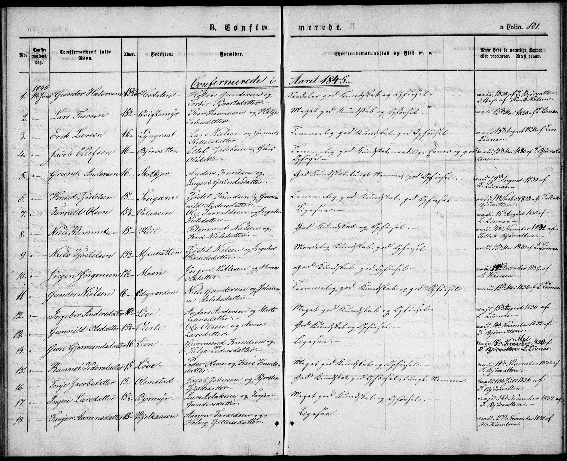 Gjerstad sokneprestkontor, SAK/1111-0014/F/Fa/Fab/L0002: Parish register (official) no. A 2, 1835-1852, p. 101