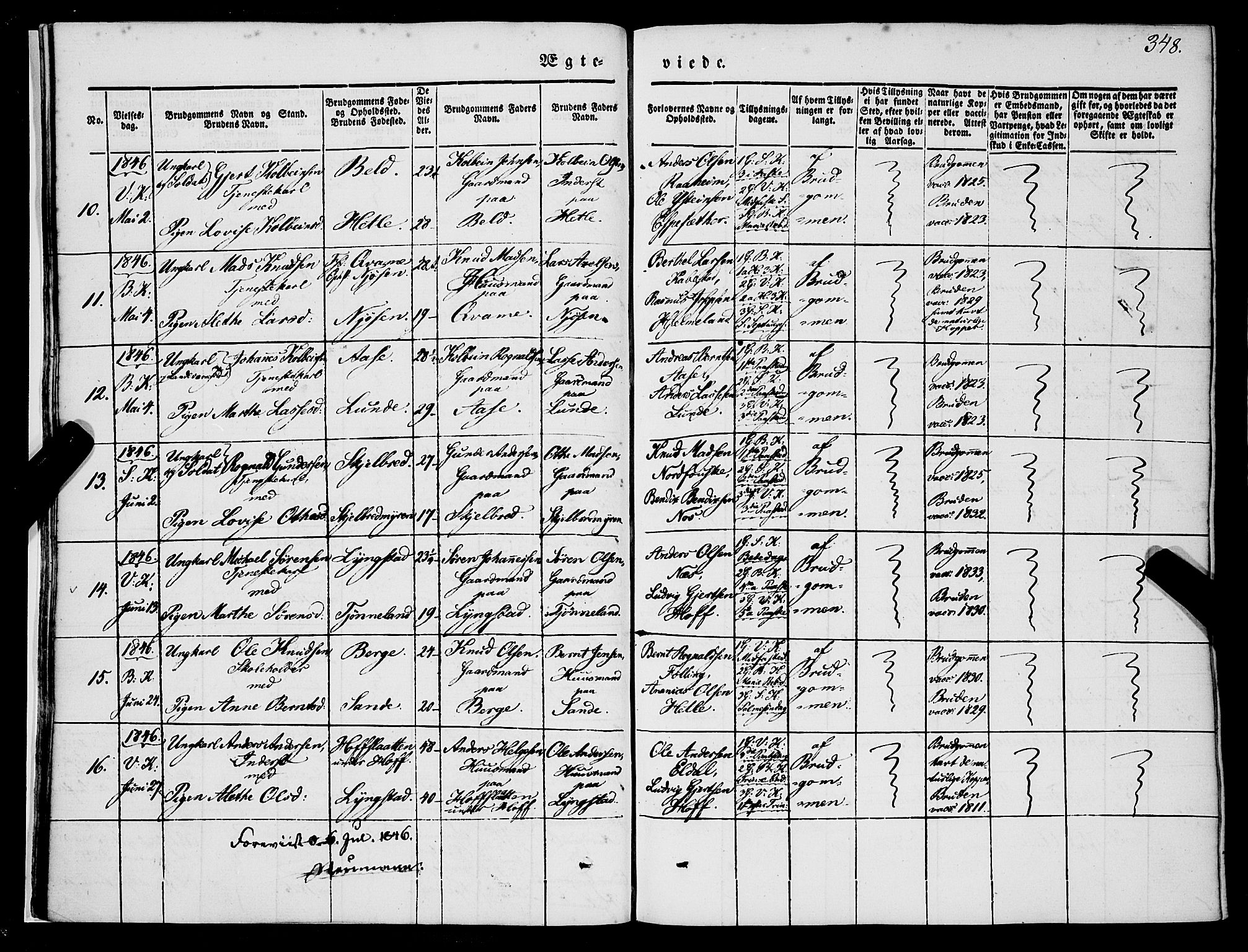 Gaular sokneprestembete, SAB/A-80001/H/Haa: Parish register (official) no. A 4II, 1841-1859, p. 348