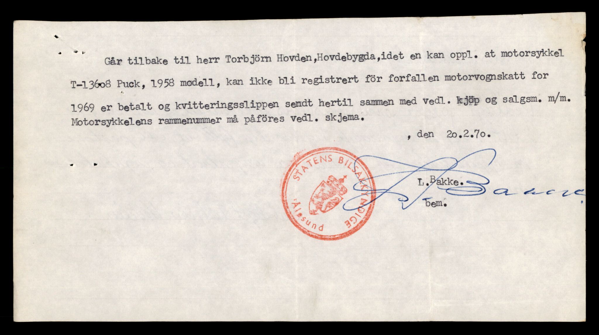 Møre og Romsdal vegkontor - Ålesund trafikkstasjon, AV/SAT-A-4099/F/Fe/L0040: Registreringskort for kjøretøy T 13531 - T 13709, 1927-1998, p. 1376
