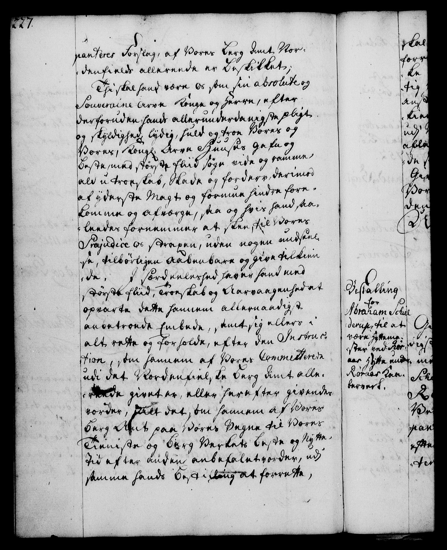 Rentekammeret, Kammerkanselliet, RA/EA-3111/G/Gg/Gge/L0003: Norsk bestallingsprotokoll med register (merket RK 53.27), 1745-1761, p. 227