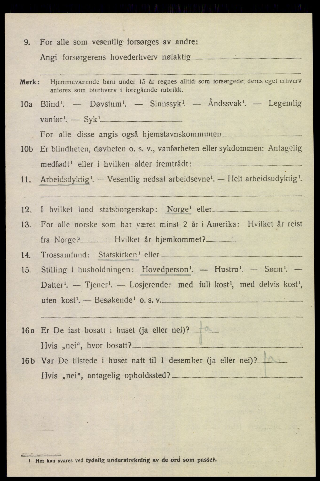 SAK, 1920 census for Sør-Audnedal, 1920, p. 6264