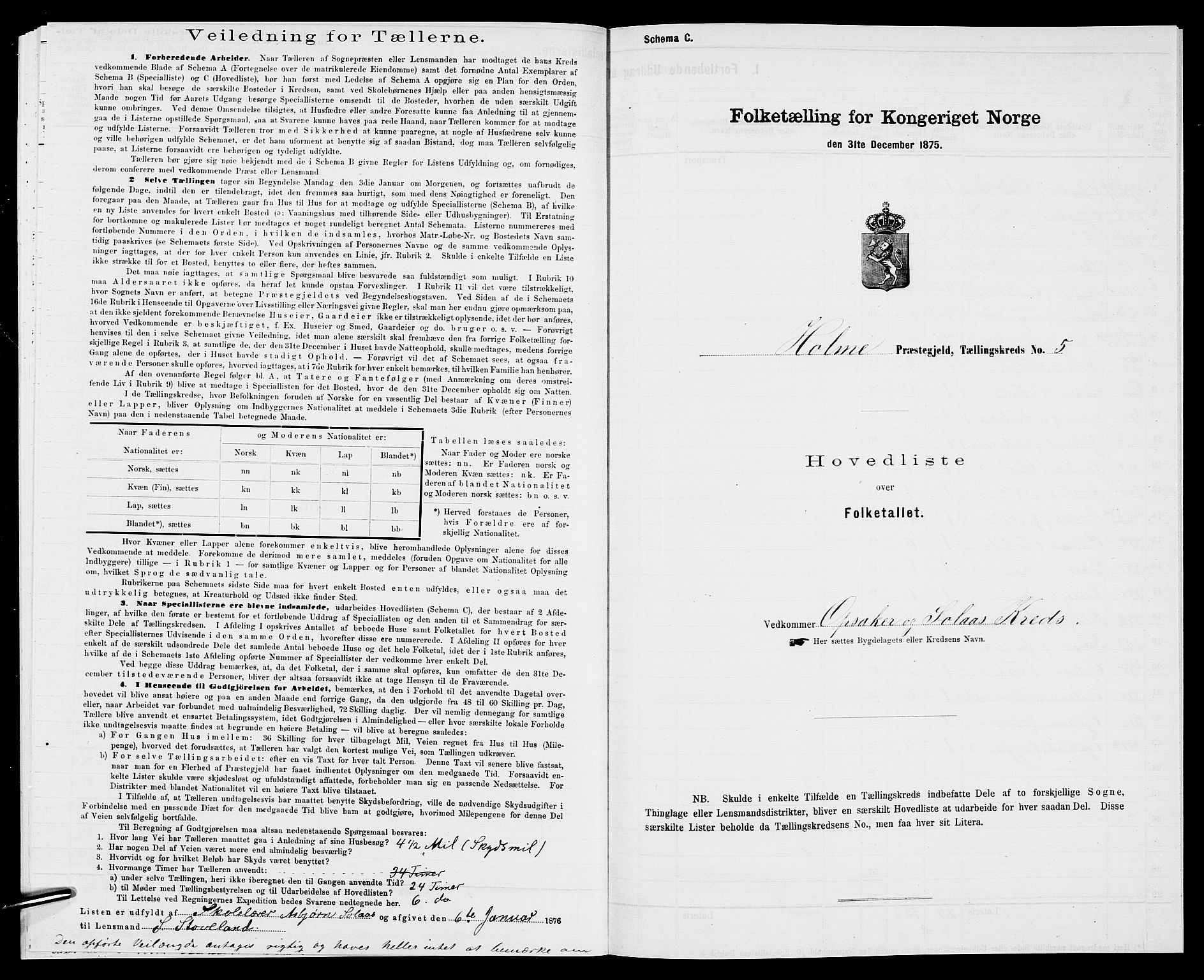 SAK, 1875 census for 1020P Holum, 1875, p. 31