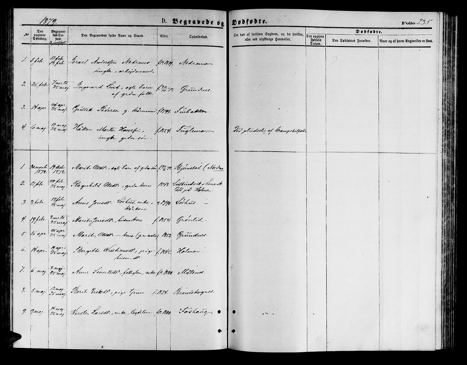 Målselv sokneprestembete, SATØ/S-1311/G/Ga/Gab/L0003klokker: Parish register (copy) no. 3, 1874-1885, p. 235