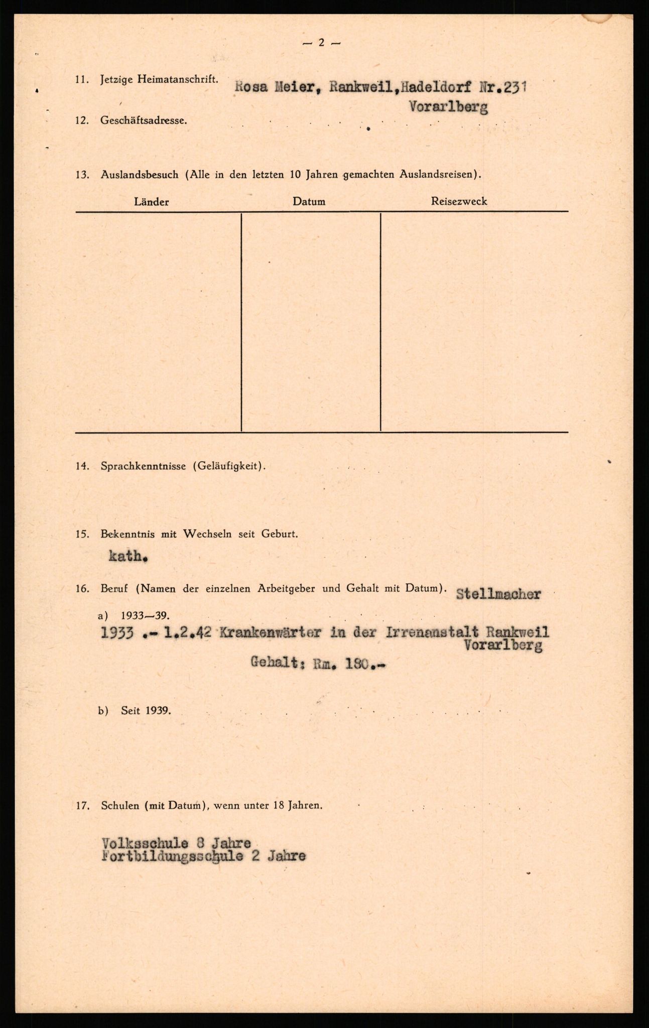 Forsvaret, Forsvarets overkommando II, AV/RA-RAFA-3915/D/Db/L0039: CI Questionaires. Tyske okkupasjonsstyrker i Norge. Østerrikere., 1945-1946, p. 417