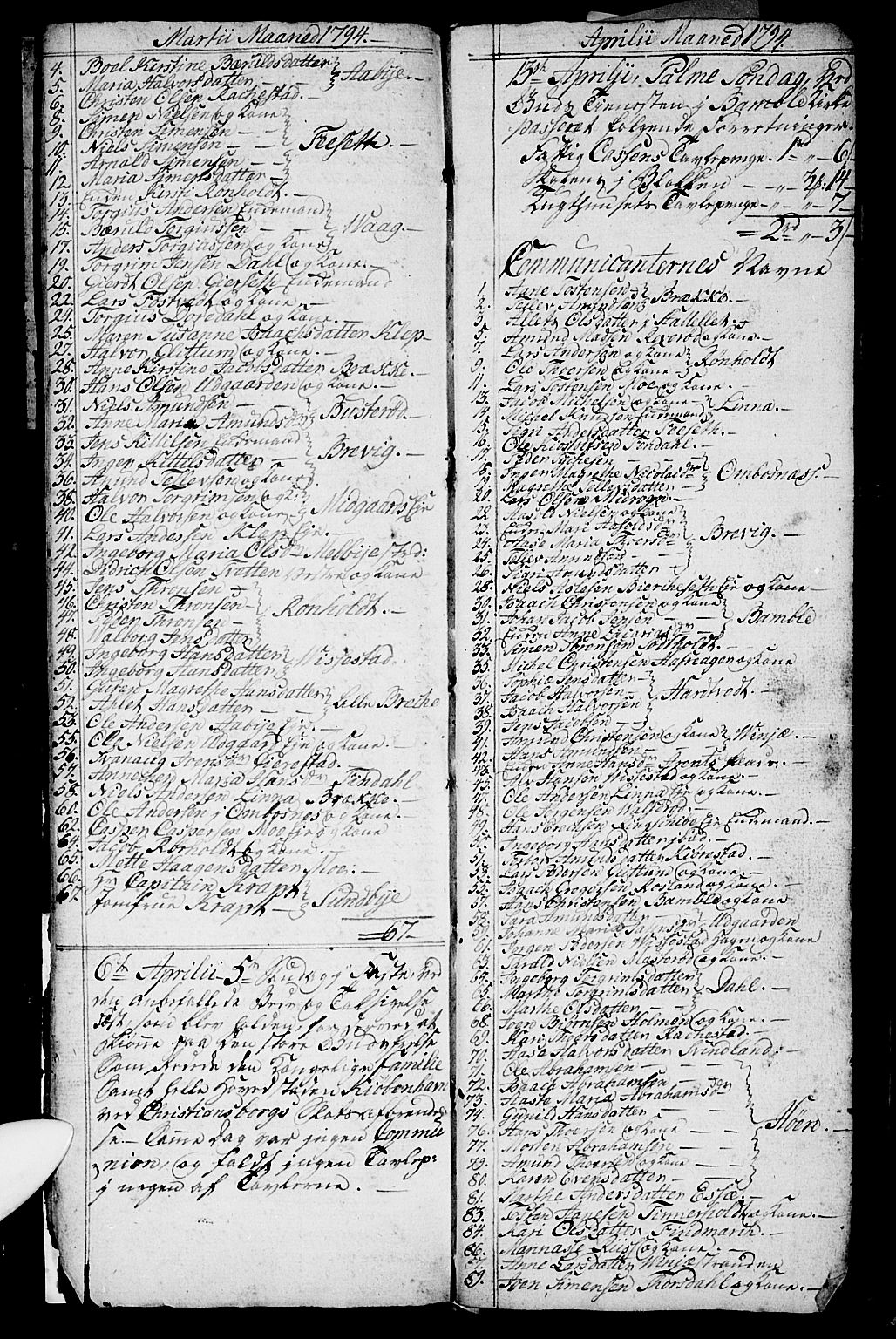 Bamble kirkebøker, AV/SAKO-A-253/G/Ga/L0002: Parish register (copy) no. I 2, 1794-1800