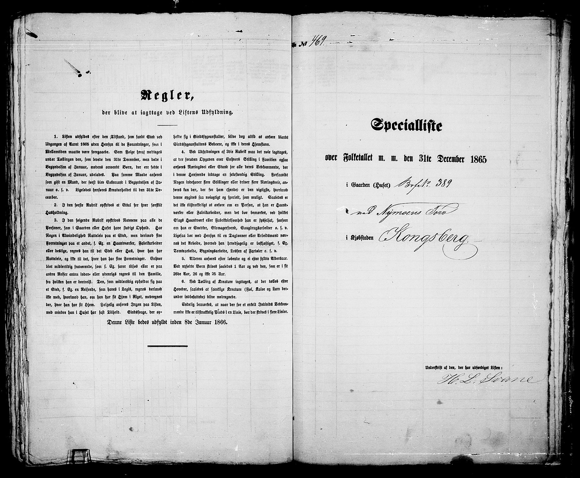 RA, 1865 census for Kongsberg/Kongsberg, 1865, p. 947