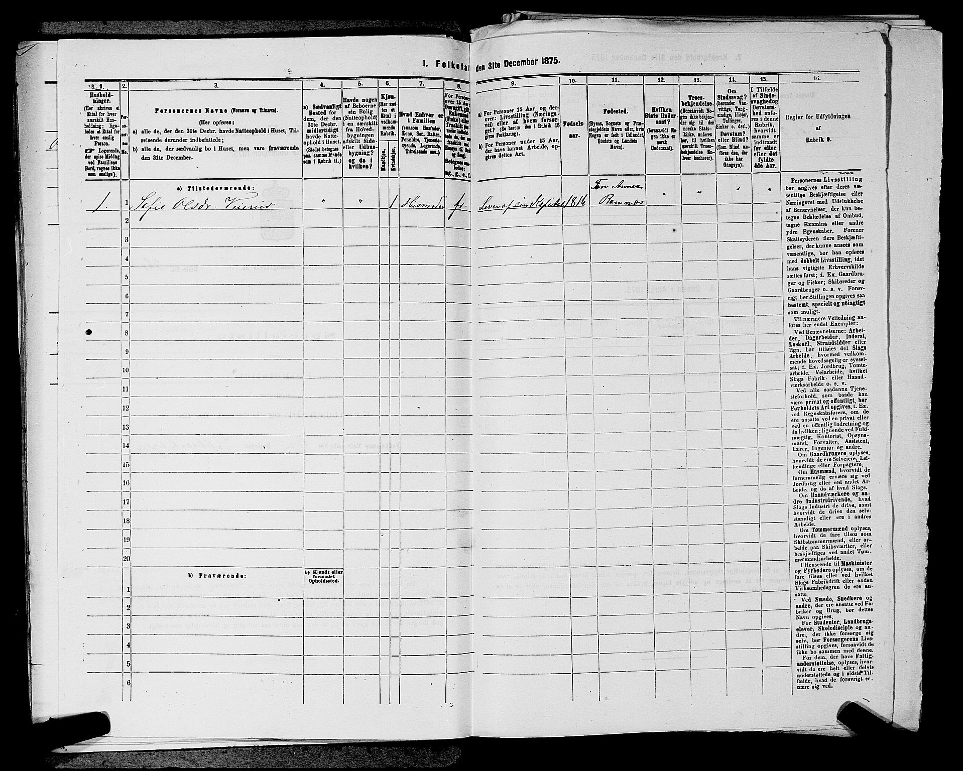 SAKO, 1875 census for 0715P Botne, 1875, p. 631