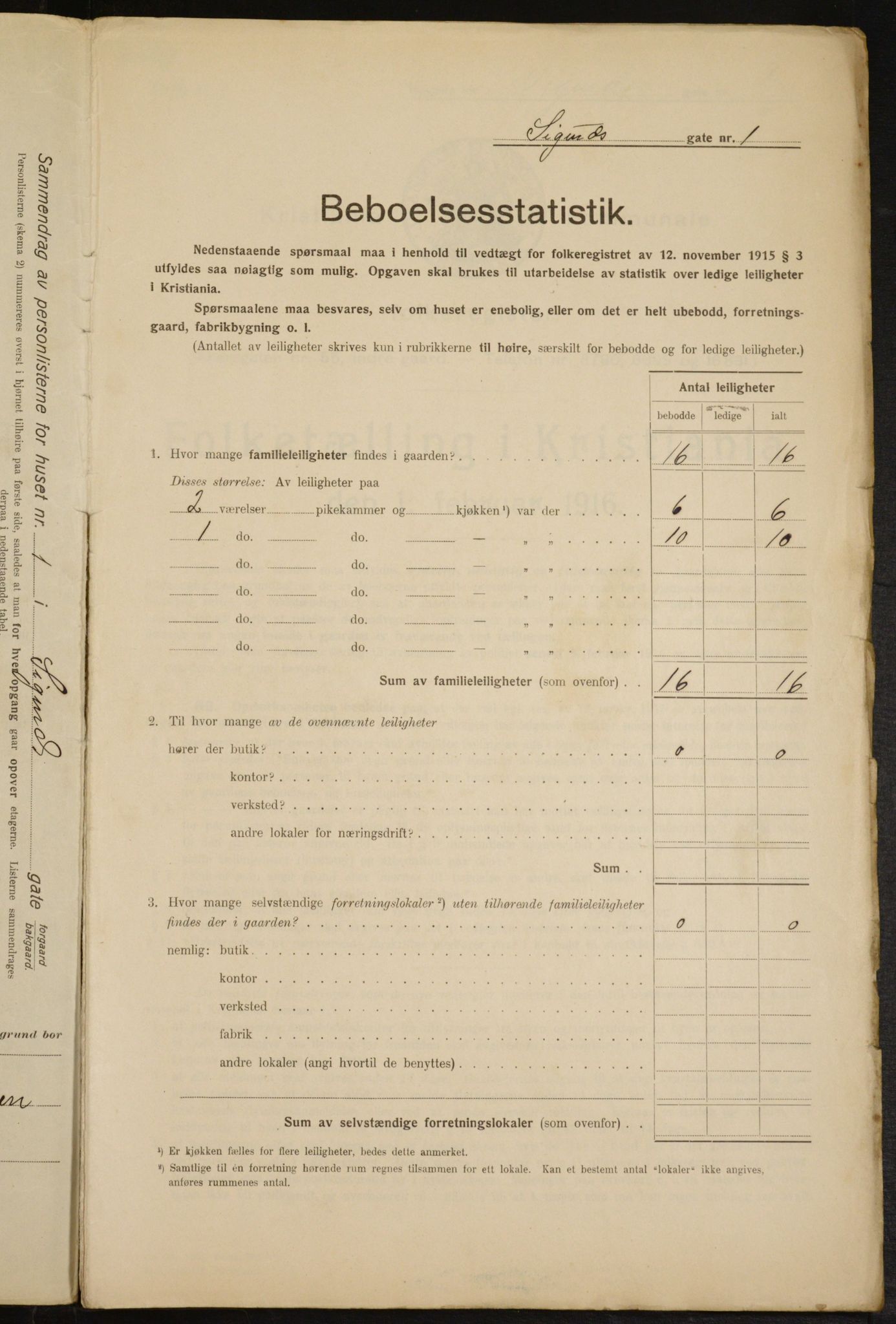 OBA, Municipal Census 1916 for Kristiania, 1916, p. 97190