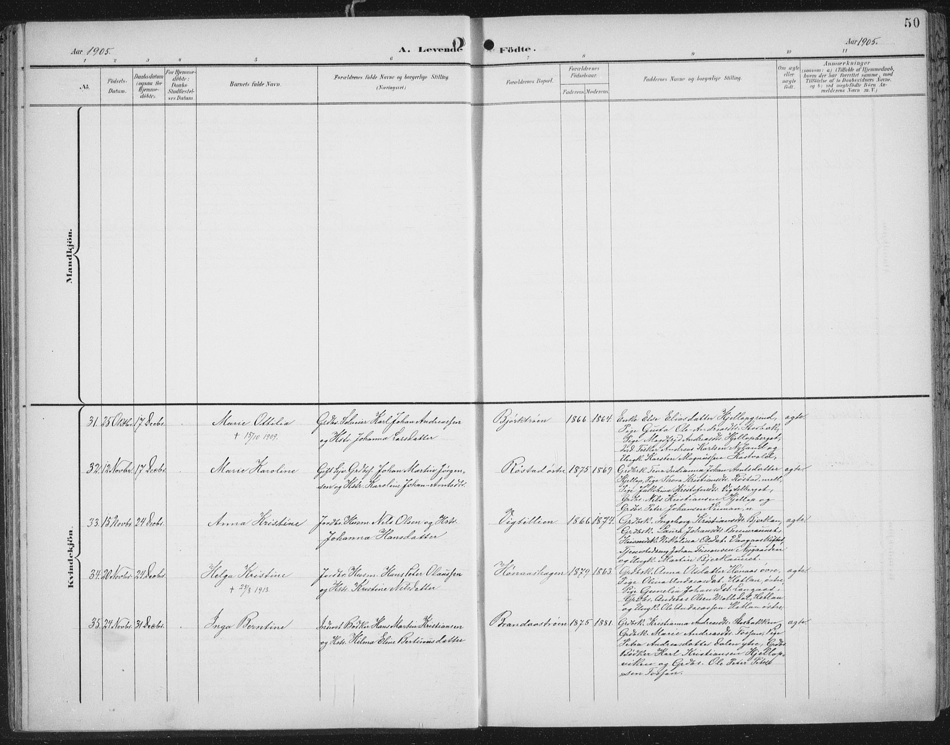 Ministerialprotokoller, klokkerbøker og fødselsregistre - Nord-Trøndelag, SAT/A-1458/701/L0011: Parish register (official) no. 701A11, 1899-1915, p. 50