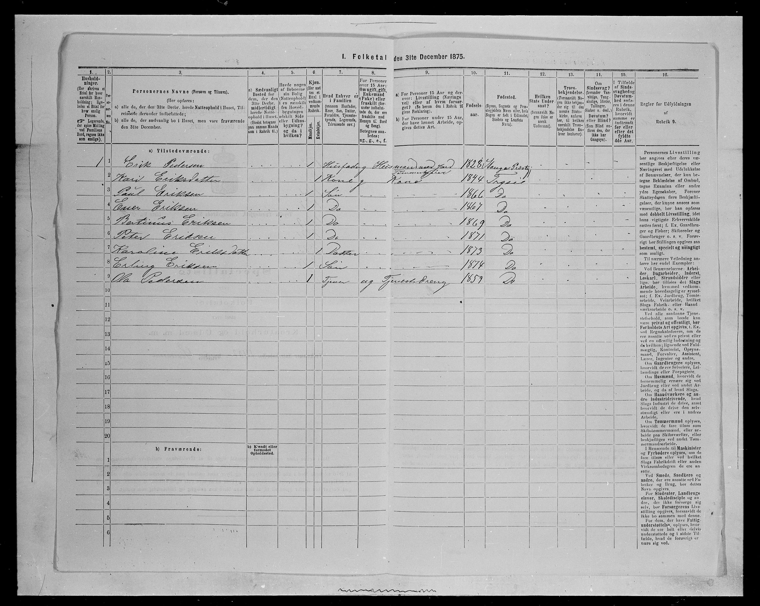 SAH, 1875 census for 0428P Trysil, 1875, p. 531